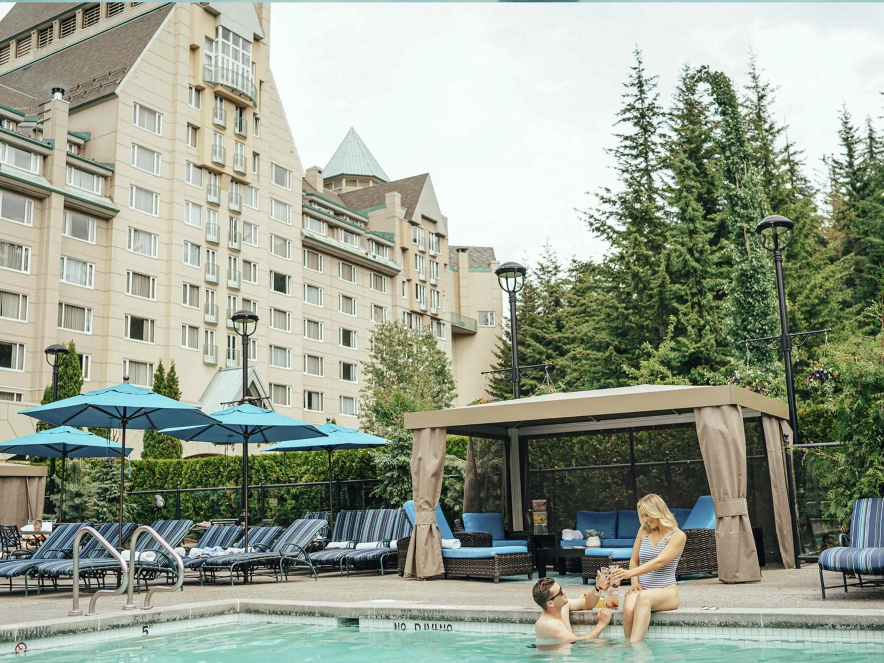 Pool view in Fairmont Chateau Whistler