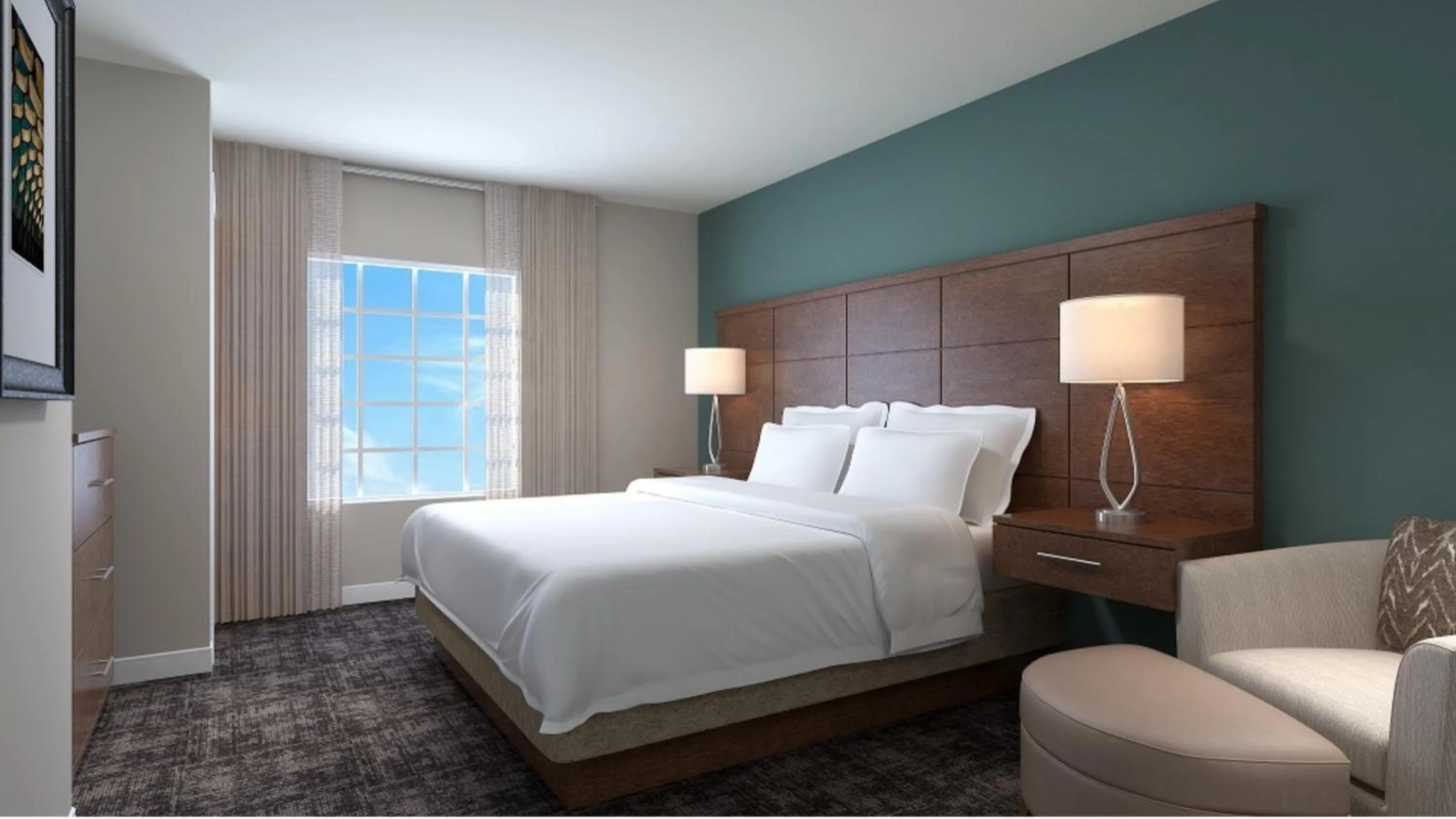 Photo of the whole room, Bed in Staybridge Suites - Calgary Airport by IHG