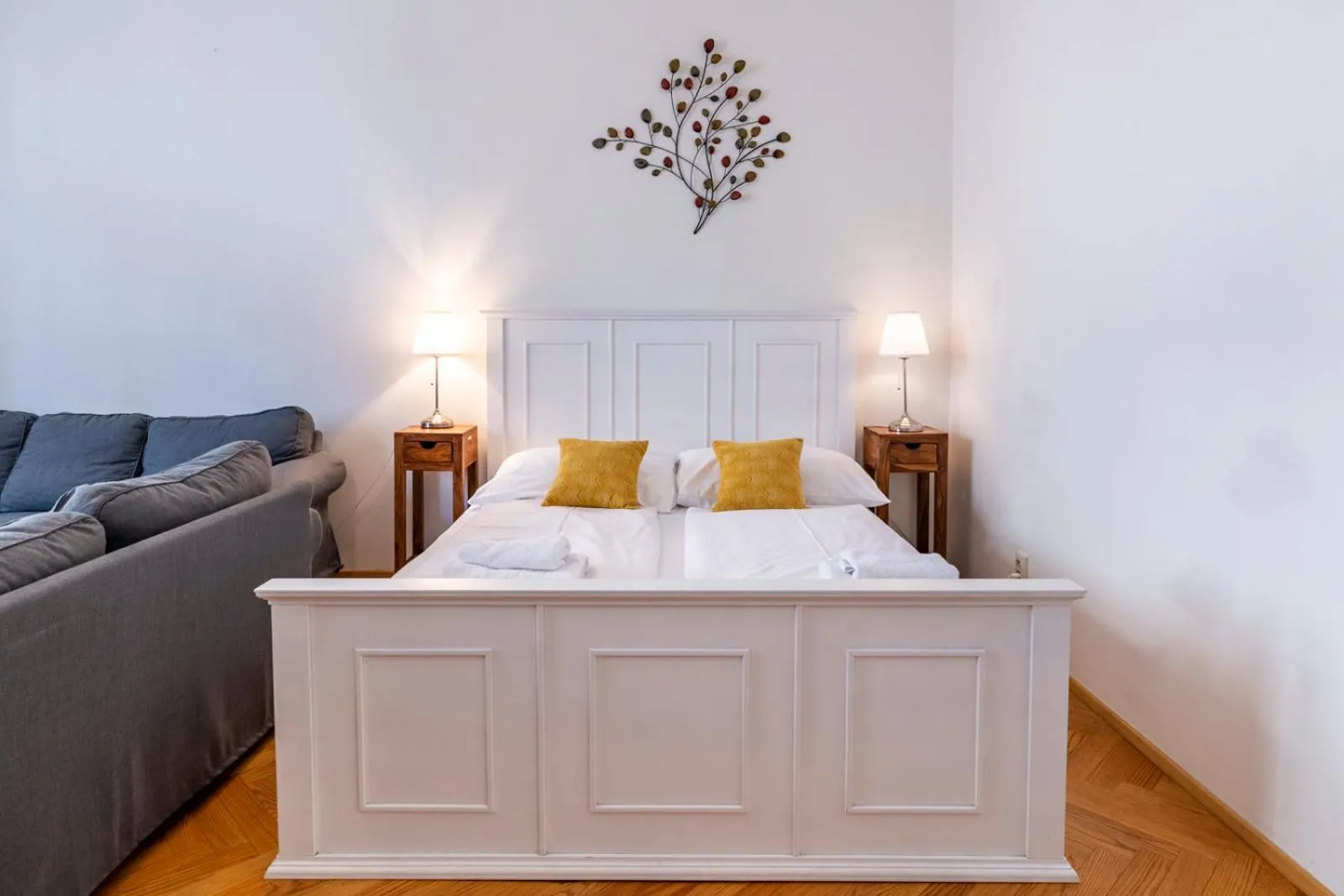 Bed in Old Town Square Apartments