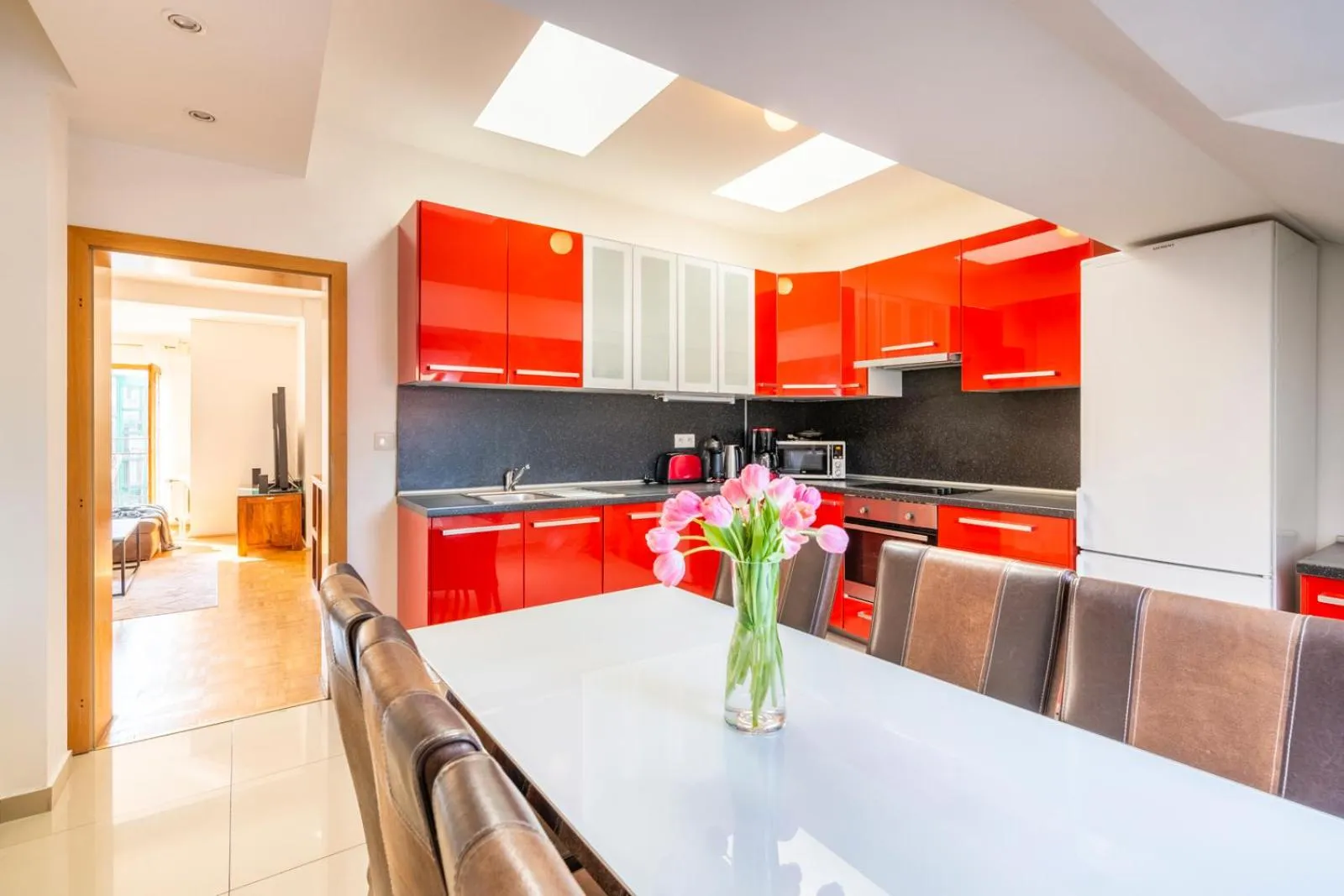 Kitchen or kitchenette in Old Town Square Apartments