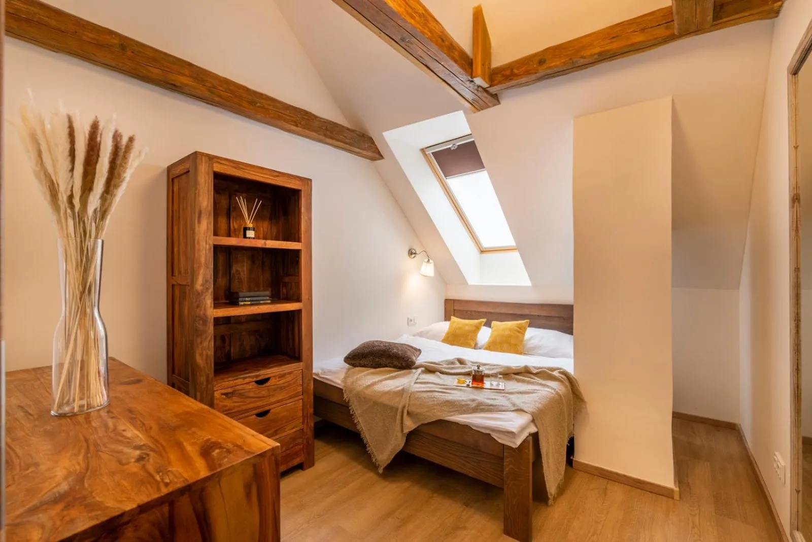 Bed in Old Town Square Apartments