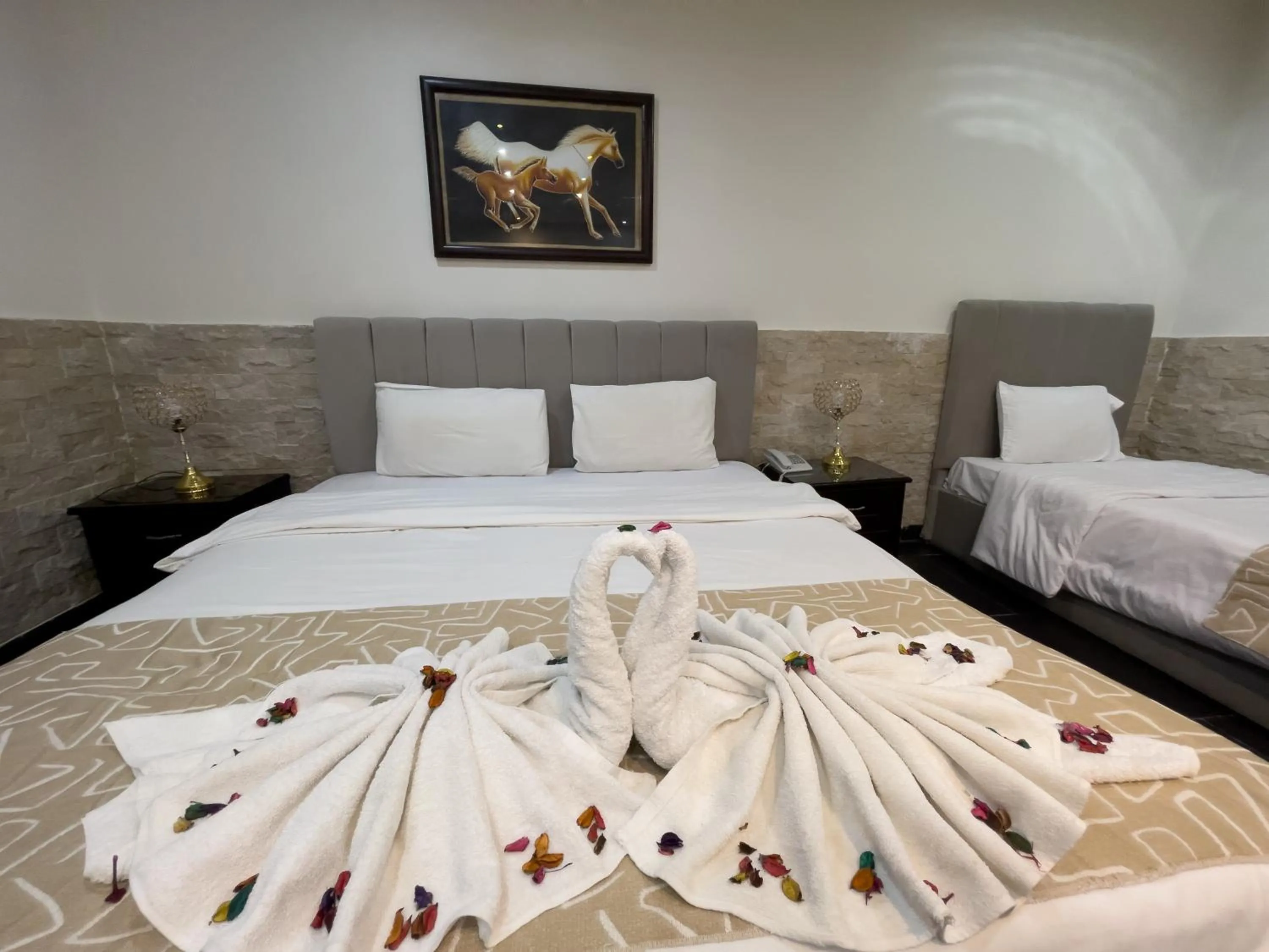 Bed in Best View Pyramids Hotel