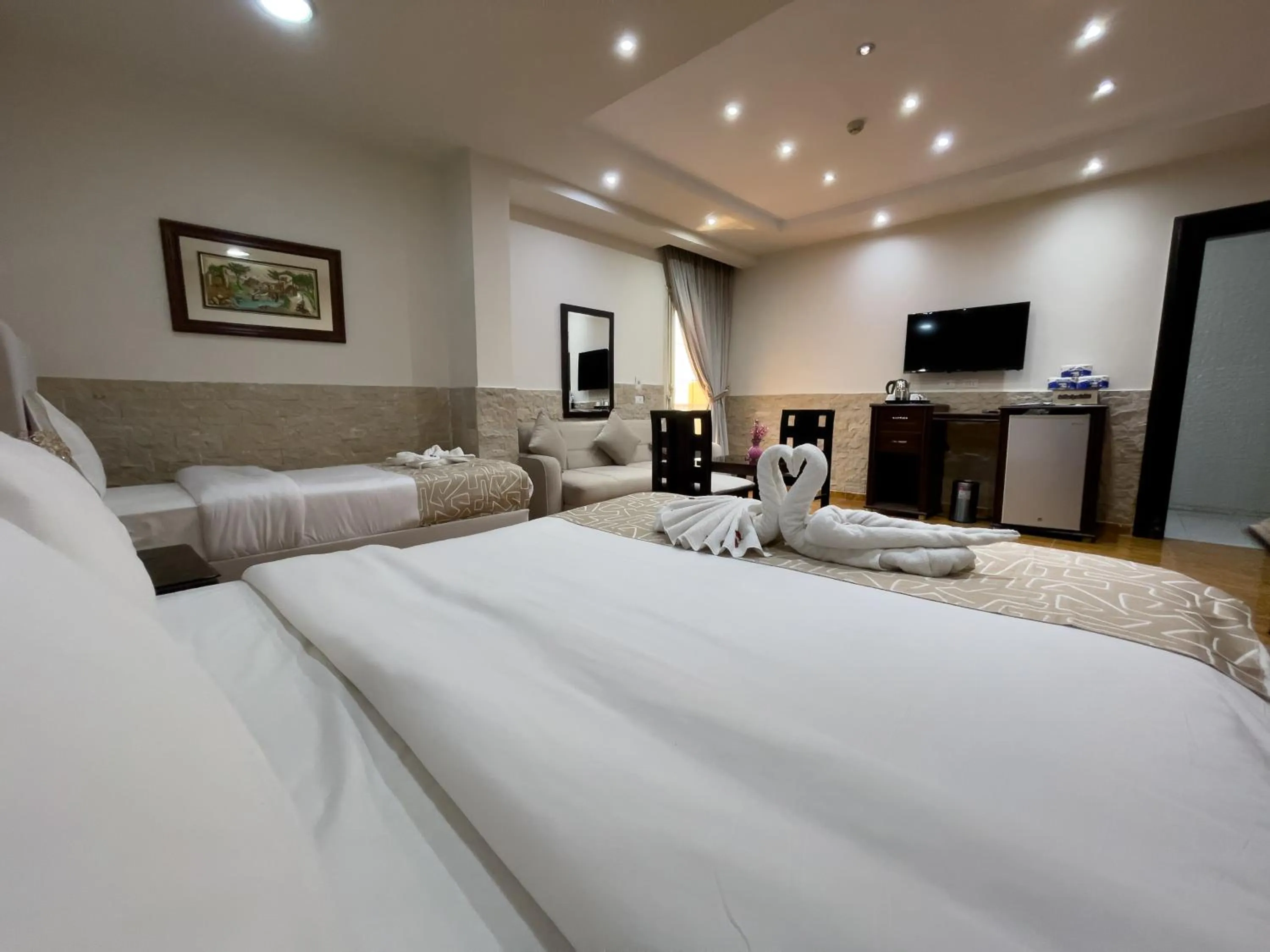 Bed in Best View Pyramids Hotel