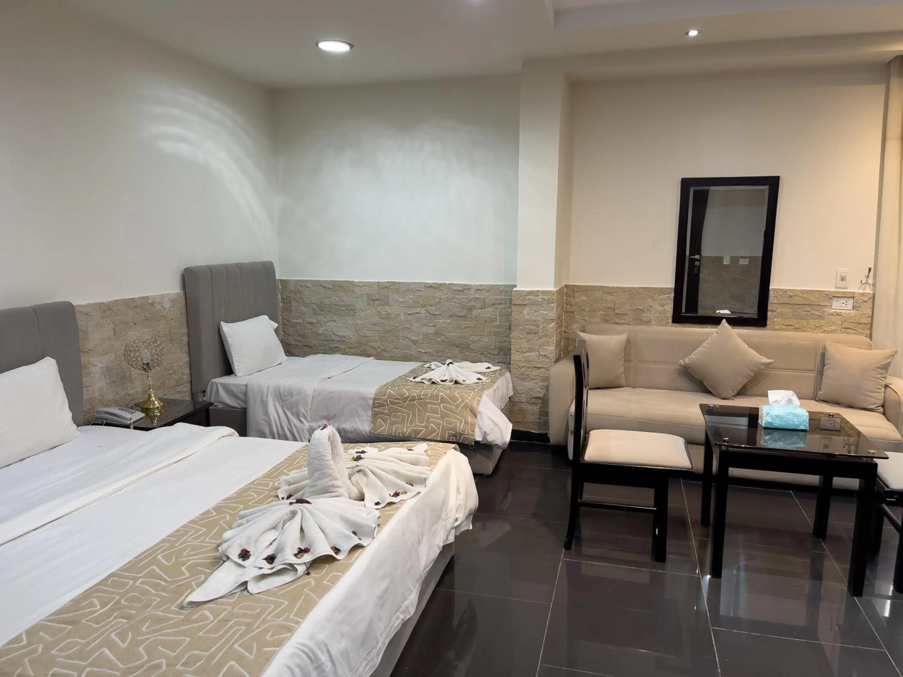 Bed in Best View Pyramids Hotel