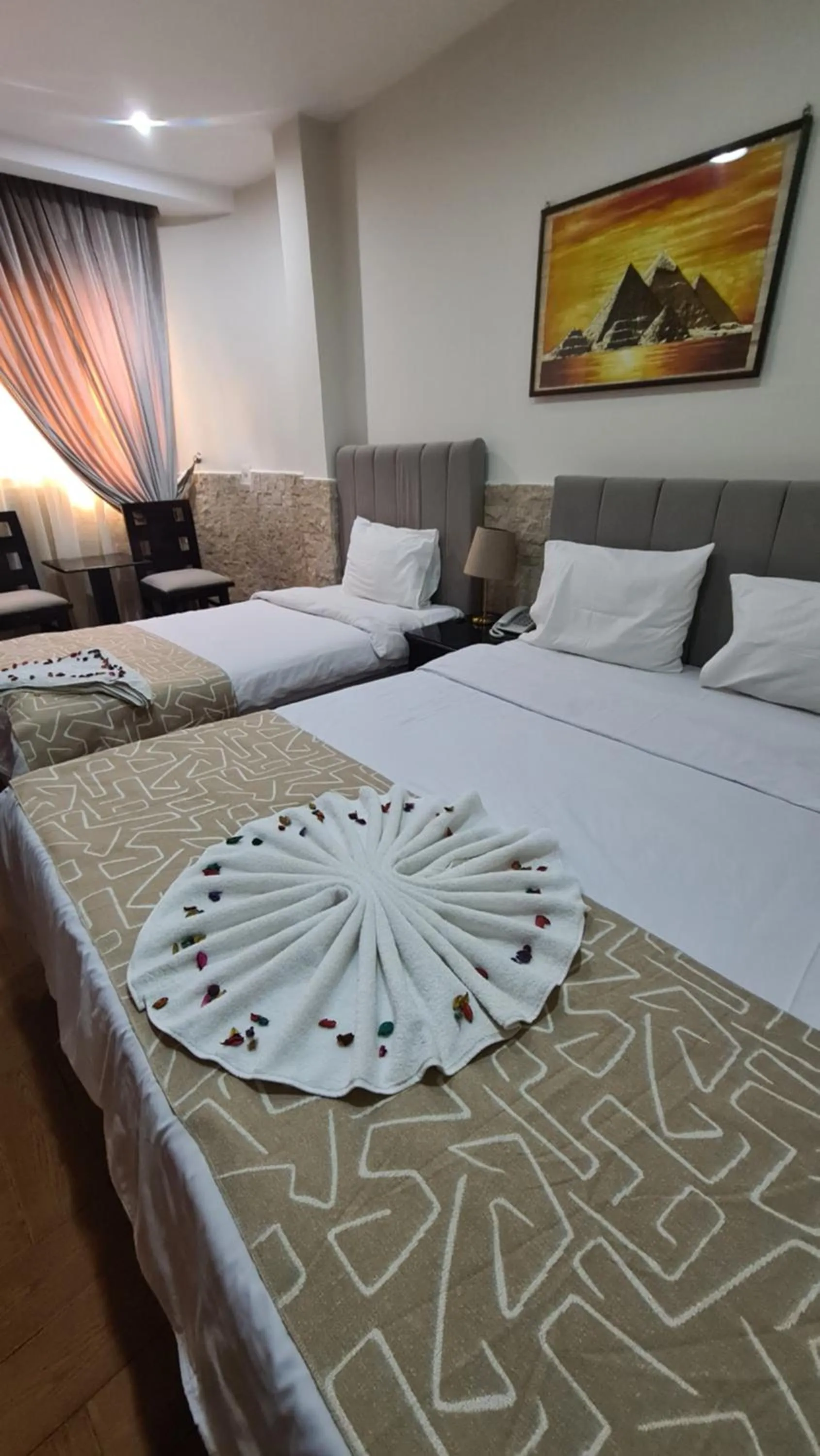 Bed in Best View Pyramids Hotel