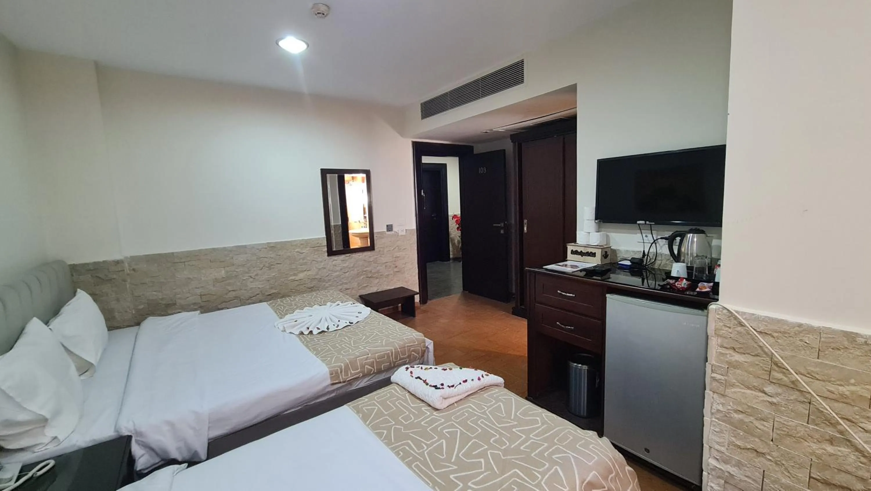 Bed in Best View Pyramids Hotel