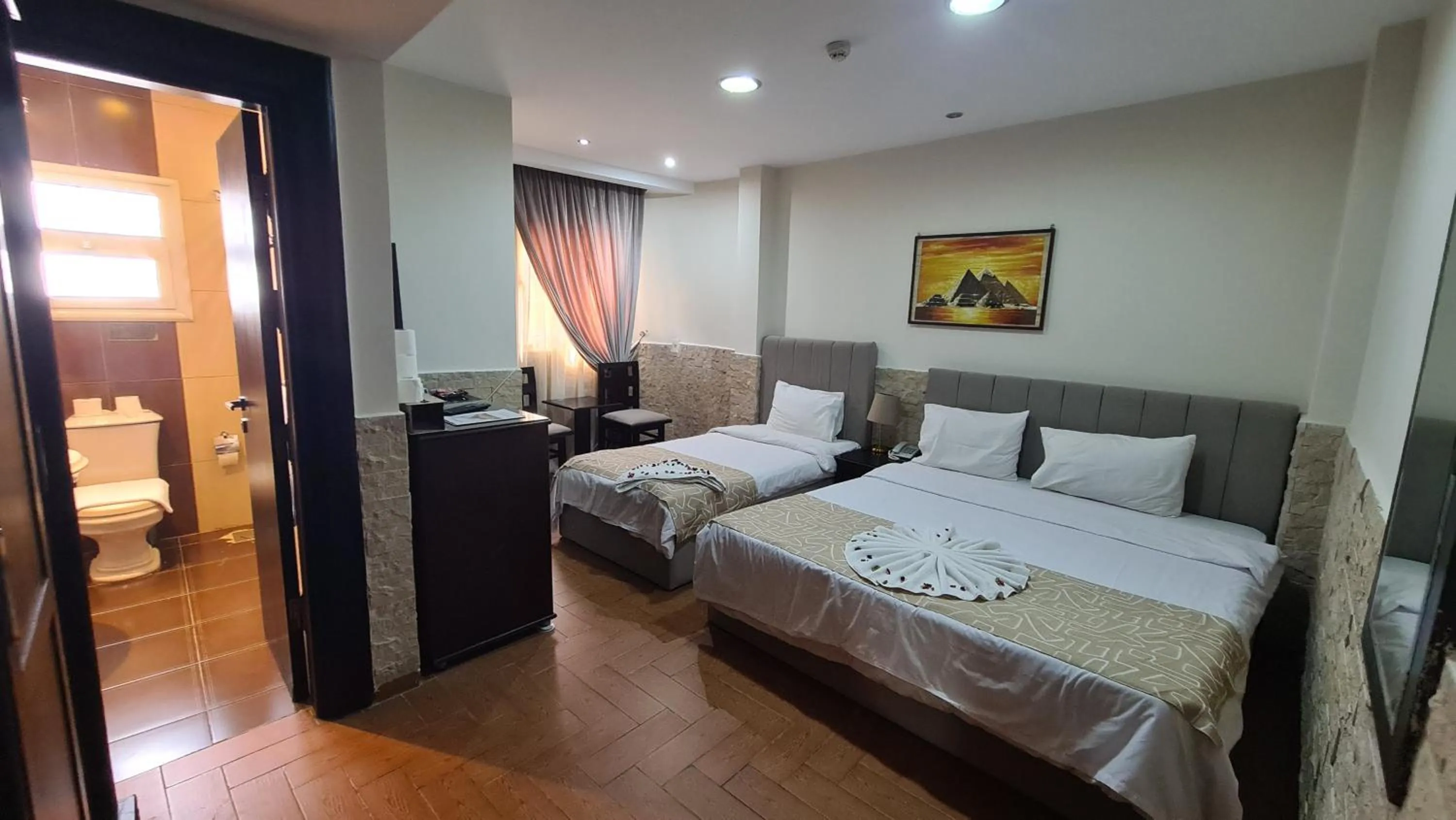 Bed in Best View Pyramids Hotel