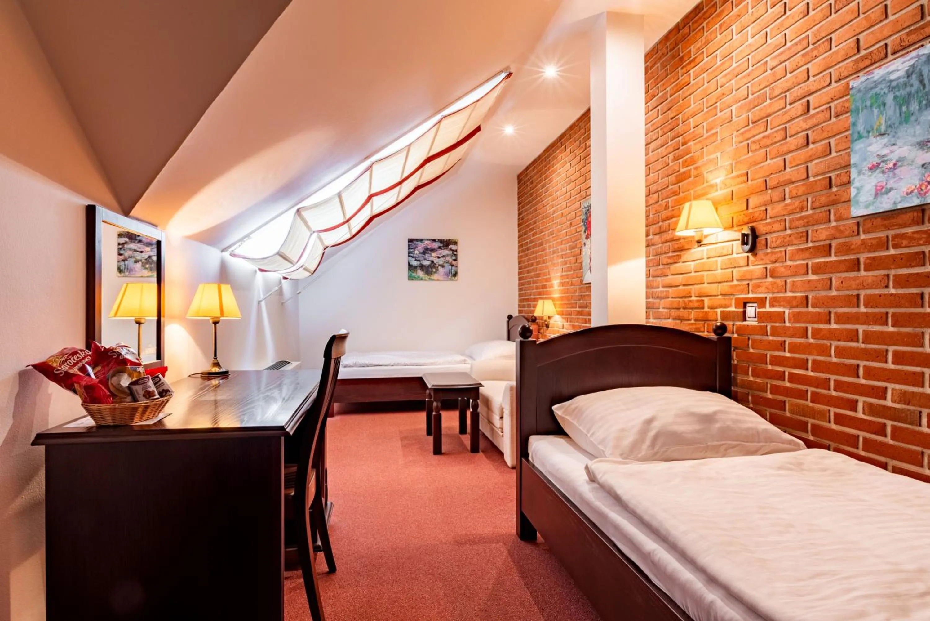 Bedroom, Bed in Hotel Purkmistr