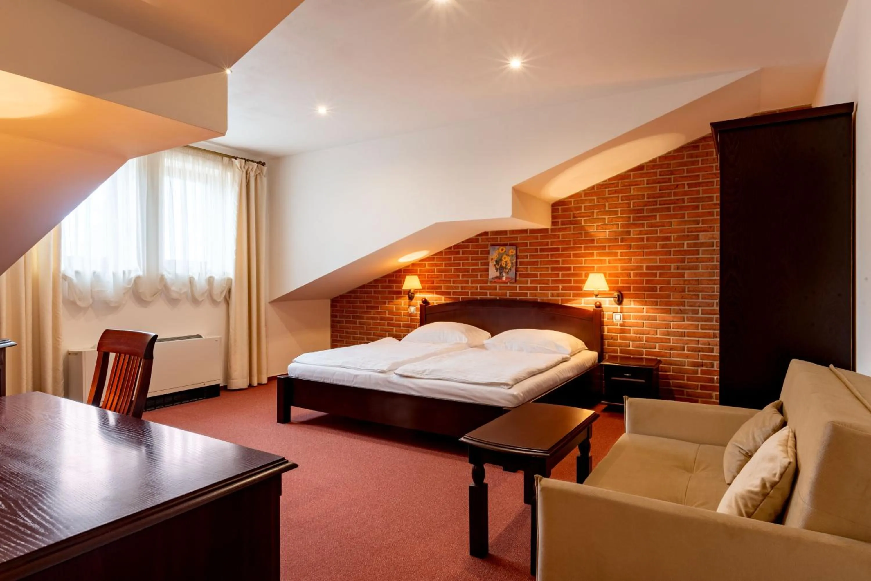 Bedroom, Bed in Hotel Purkmistr