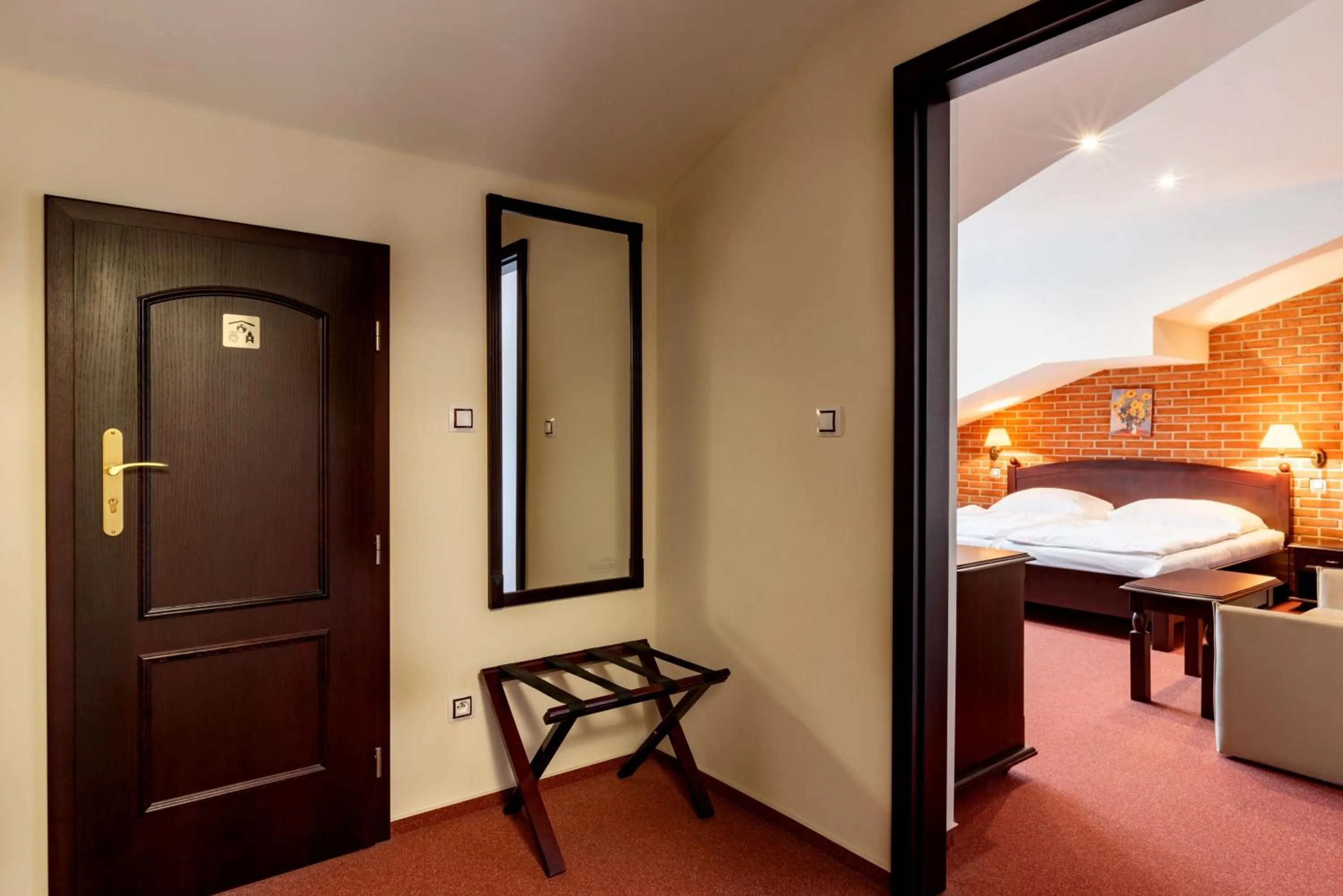 Bedroom, Bed in Hotel Purkmistr