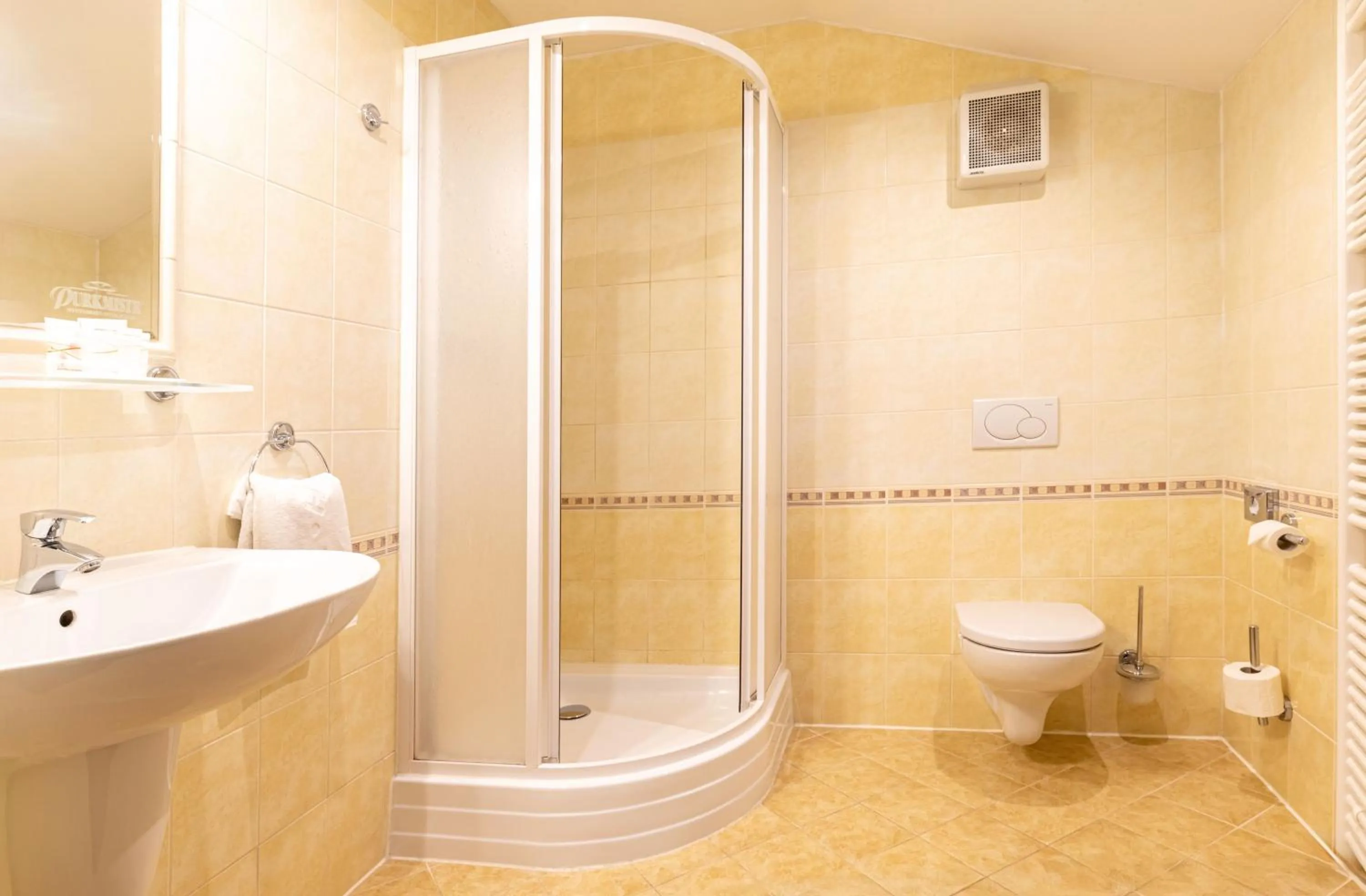 Bathroom in Hotel Purkmistr