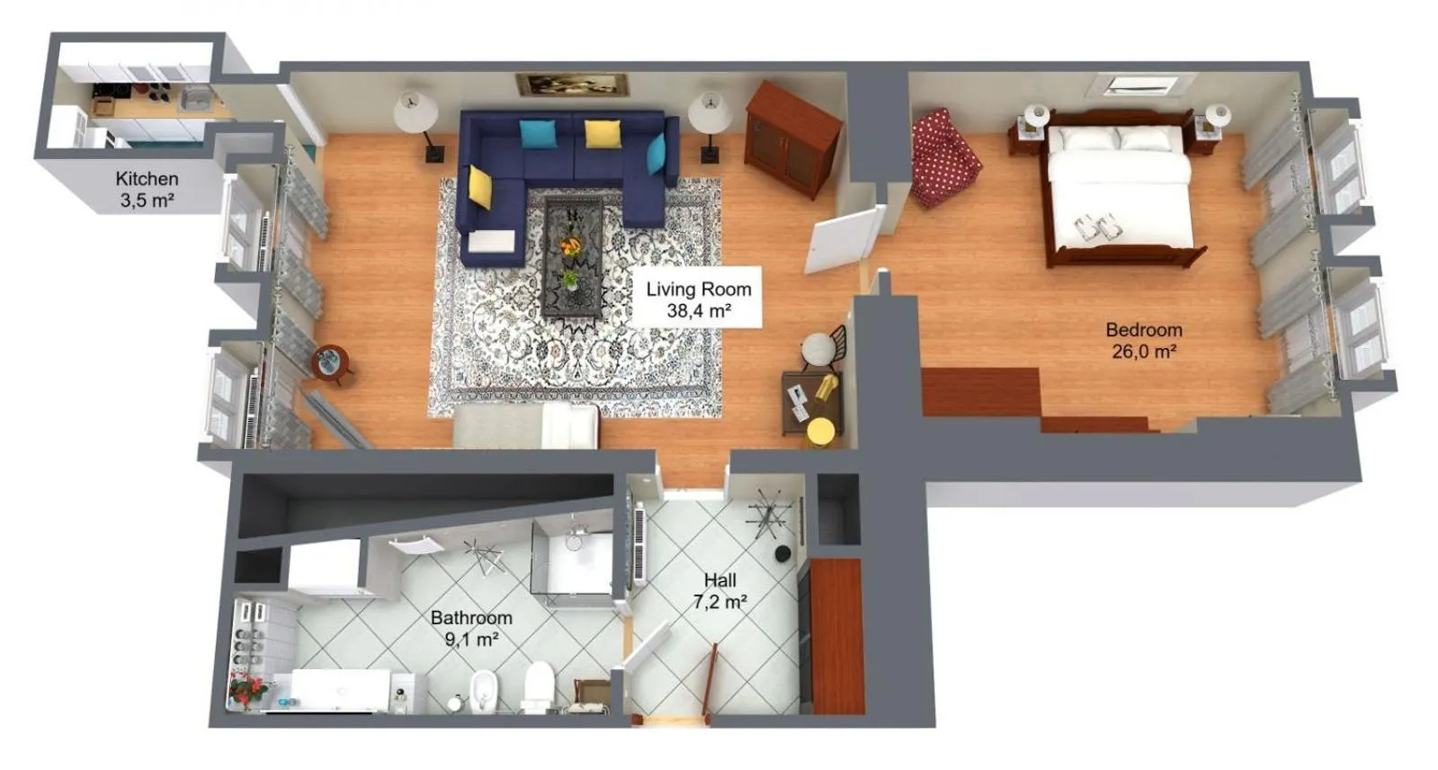 Photo of the whole room in Residence Seven Angels