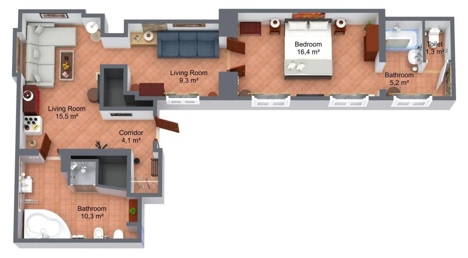 Photo of the whole room in Residence Seven Angels