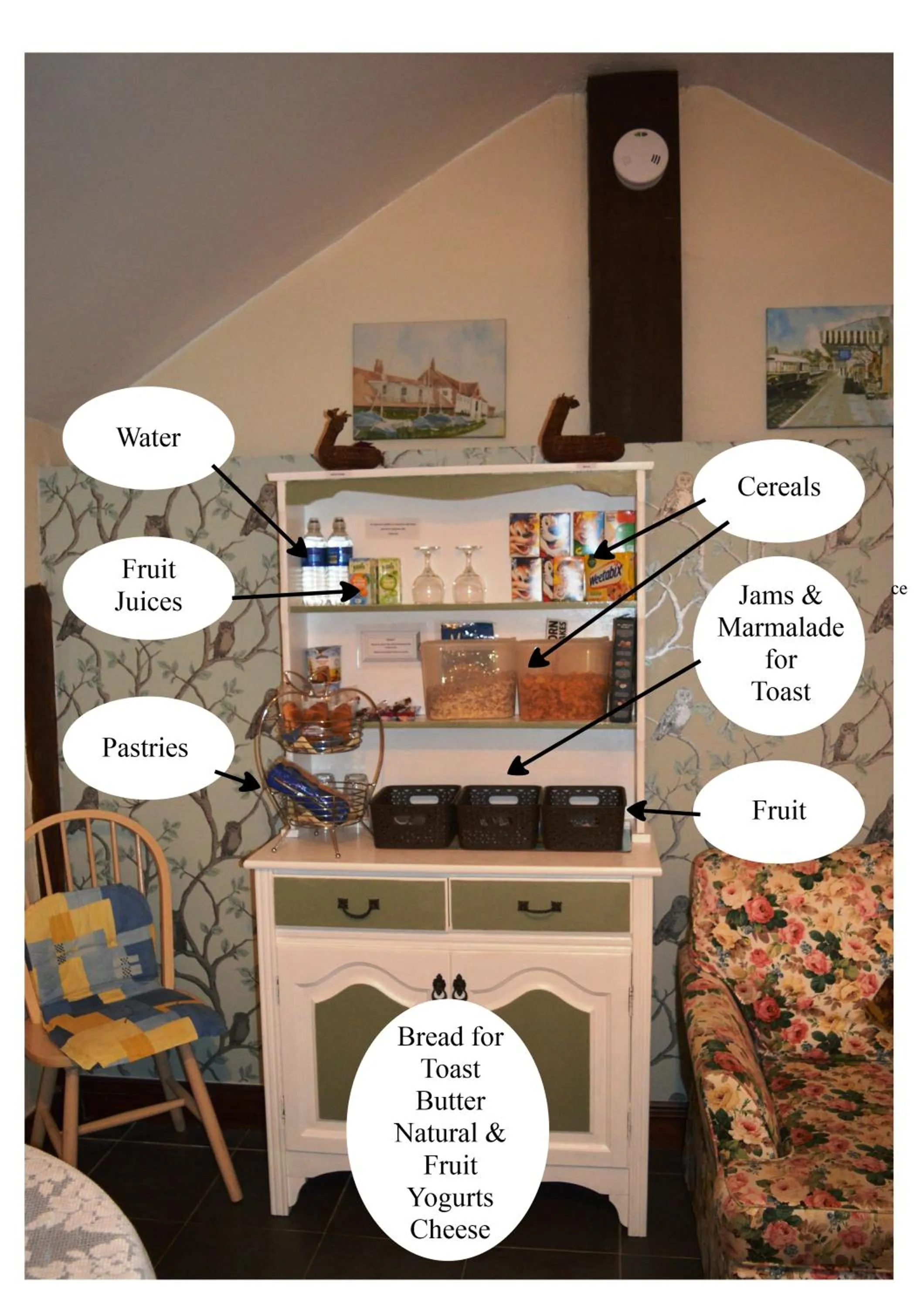 Continental breakfast in Forty Winks In North Norfolk