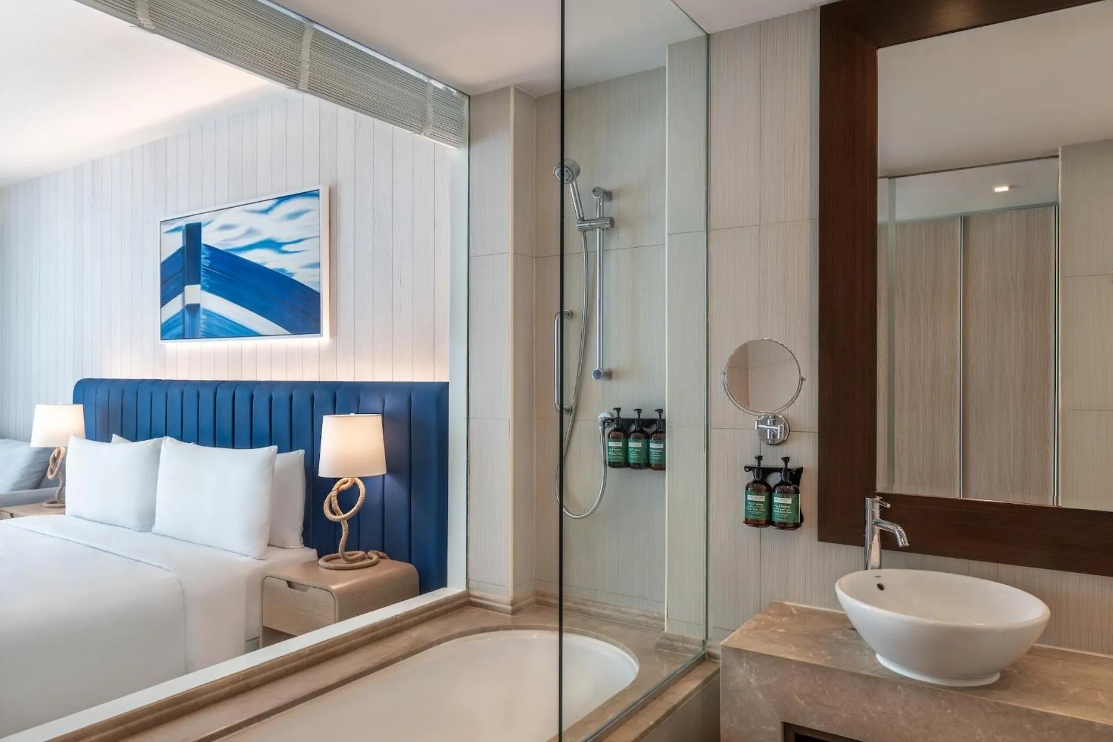 Bathroom, Bed in Crowne Plaza Yas Island by IHG