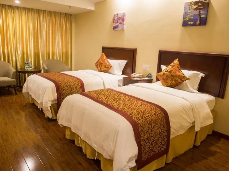 Bed in GreenTree Inn Jiangsu Suzhou Changshu Fuchunjiang International Qipeicheng Road Express Hotel