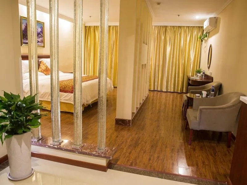 Bed in GreenTree Inn Jiangsu Suzhou Changshu Fuchunjiang International Qipeicheng Road Express Hotel