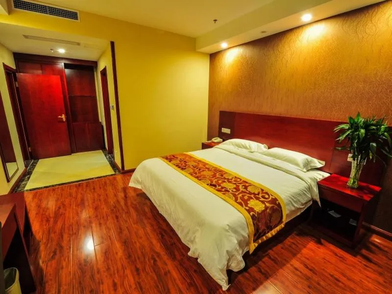 Bed in GreenTree Inn Shandong Zaozhuang Tengzhou East Xueyuan Road Guiheyuan Business Hotel