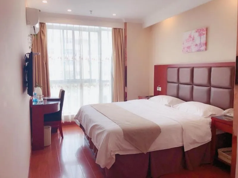 Bed in GreenTree Inn Anhui Maanshan West Hunan Road Jinying Express Hotel
