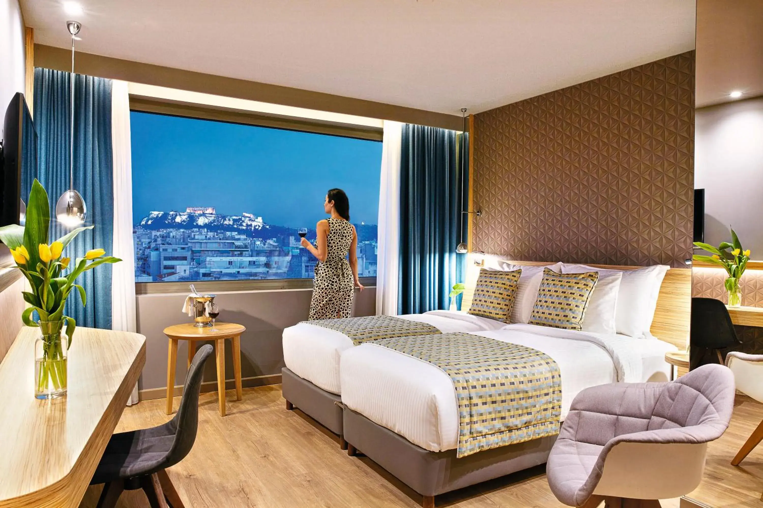Executive Double Room with Acropolis view in Zeus Wyndham Grand Athens Executive Double Room with Acropolis view in Zeus Wyndham Grand Athens
