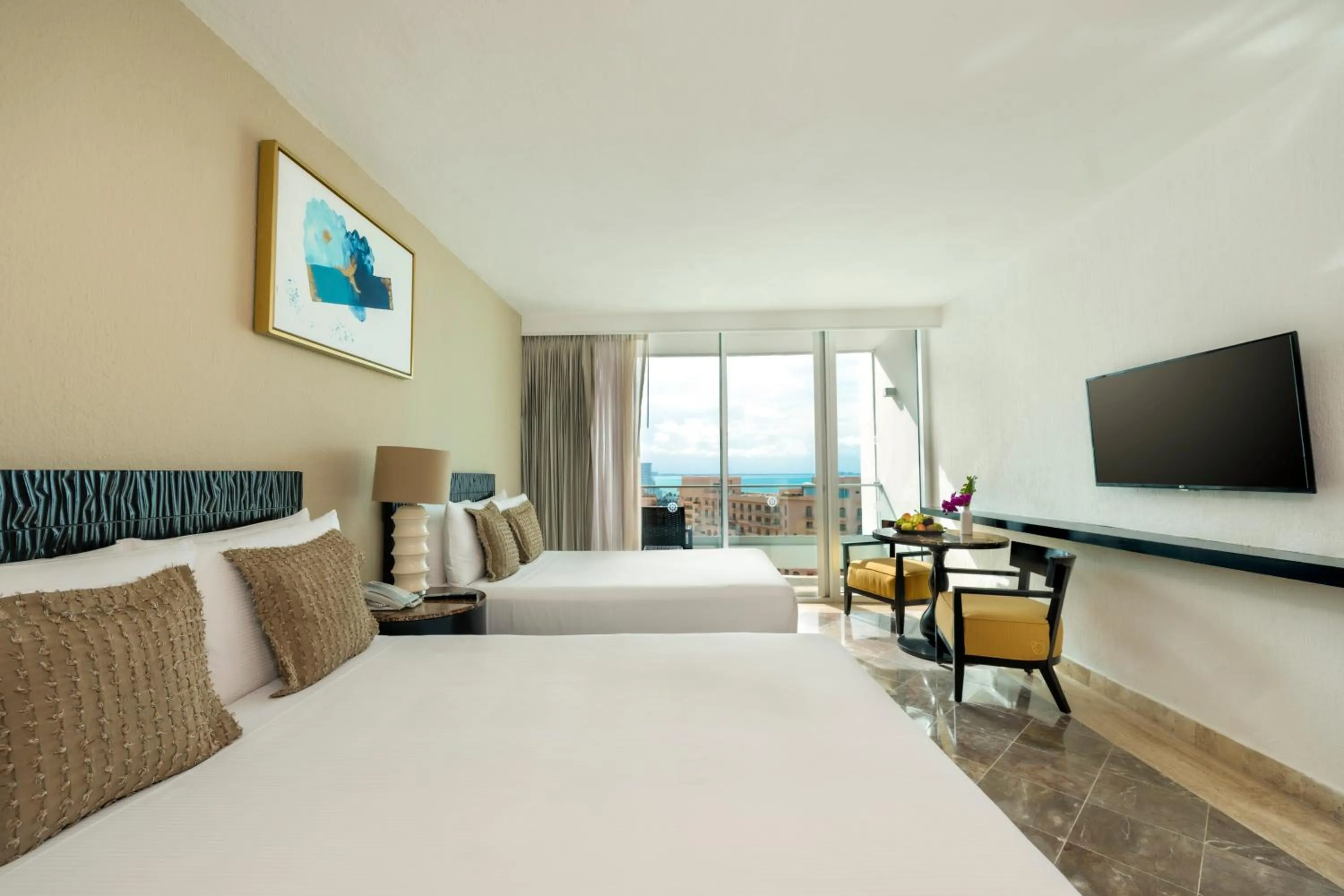 Bed in Krystal Grand Cancun All Inclusive