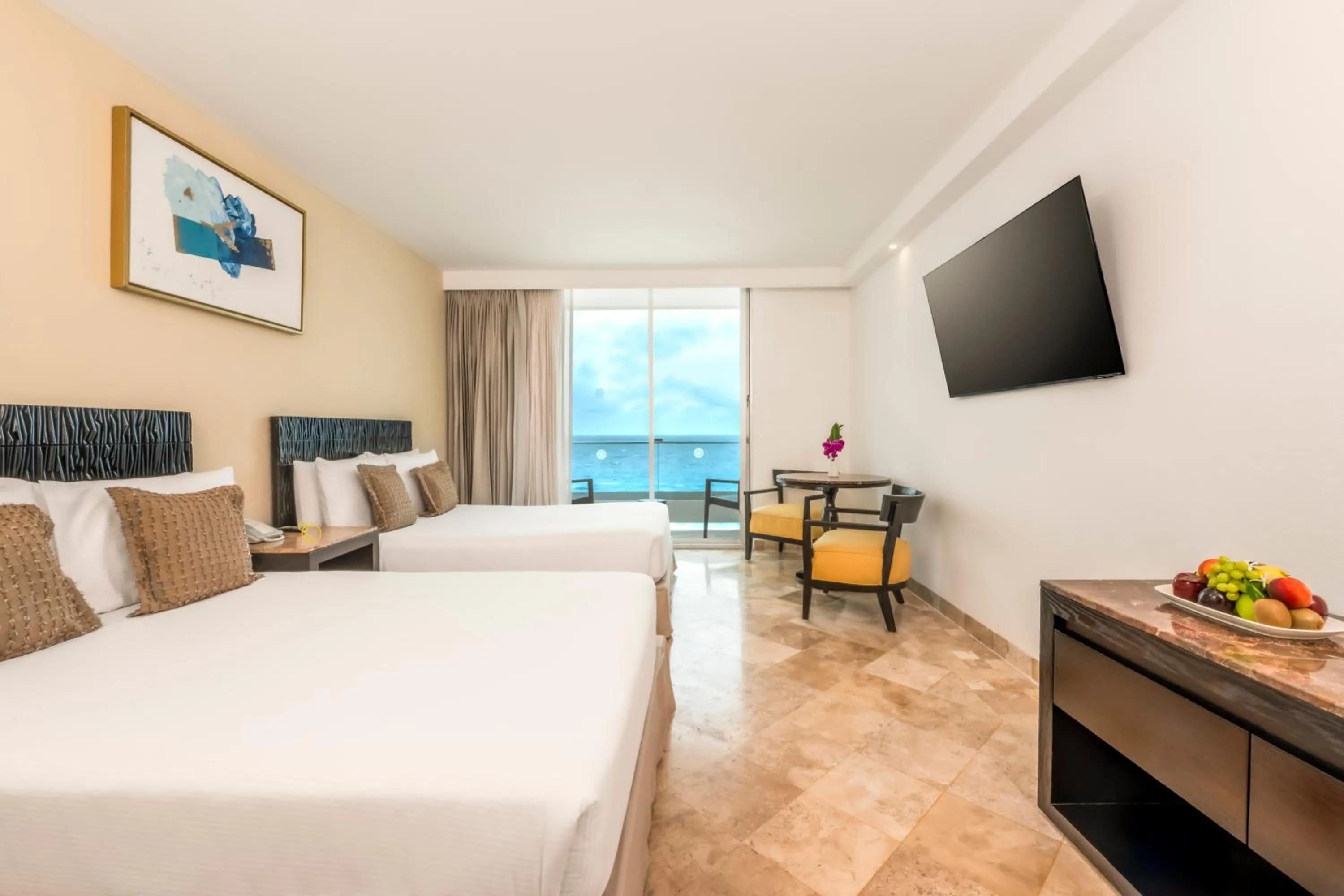 Bed in Krystal Grand Cancun All Inclusive