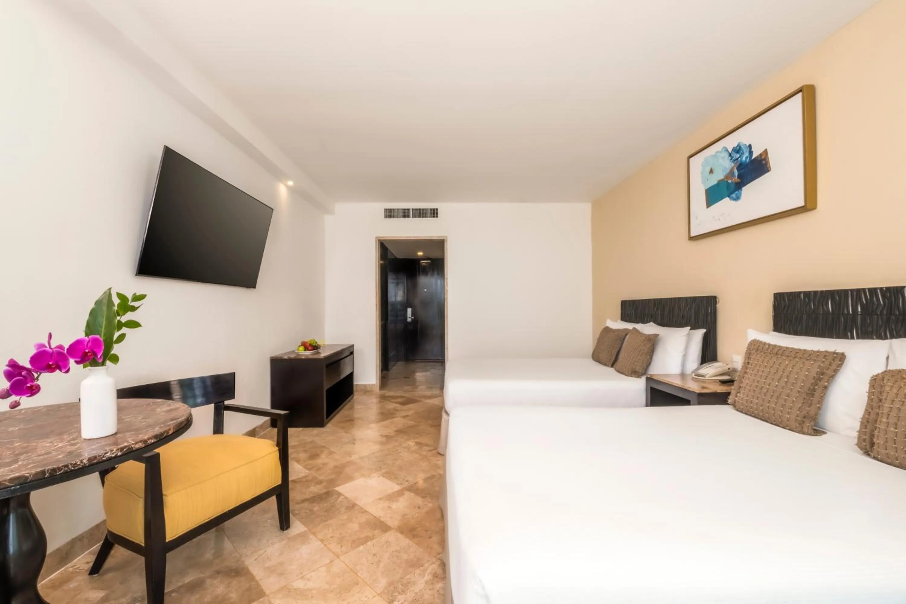 Bed in Krystal Grand Cancun All Inclusive