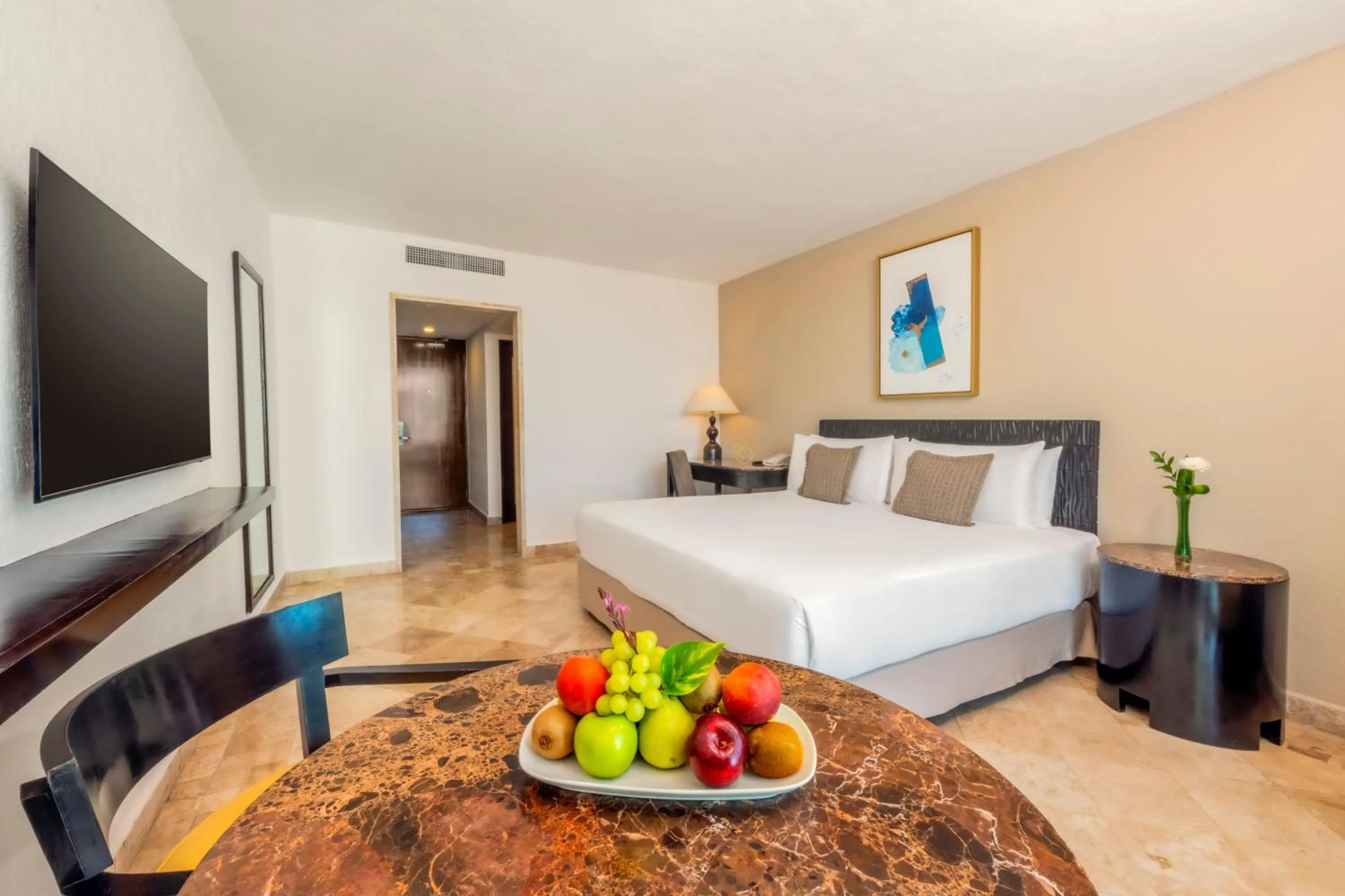 Bed in Krystal Grand Cancun All Inclusive