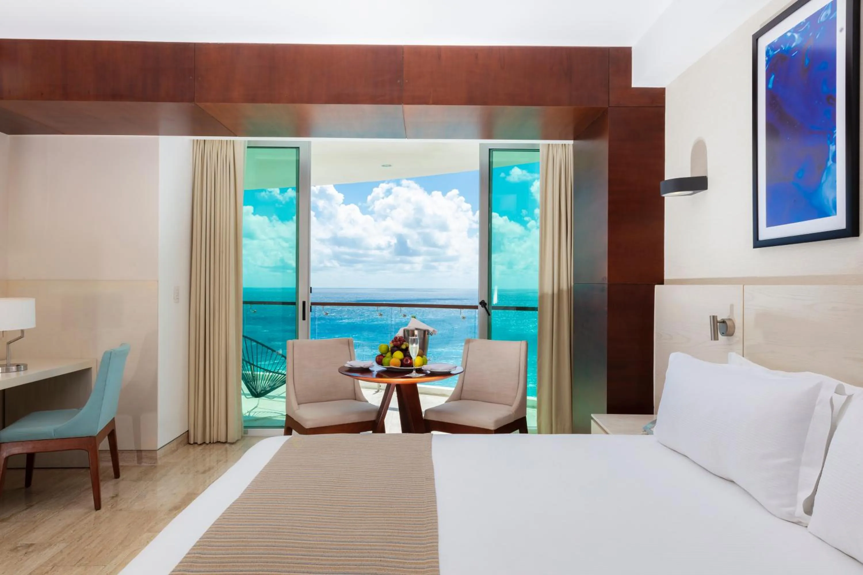 Bed in Krystal Grand Cancun All Inclusive