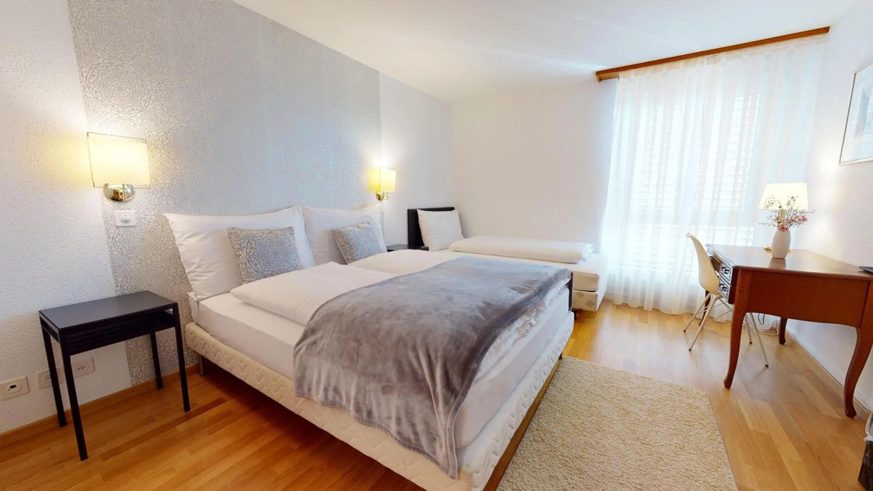 Photo of the whole room, Bed in Hôtel du Grand-Pré