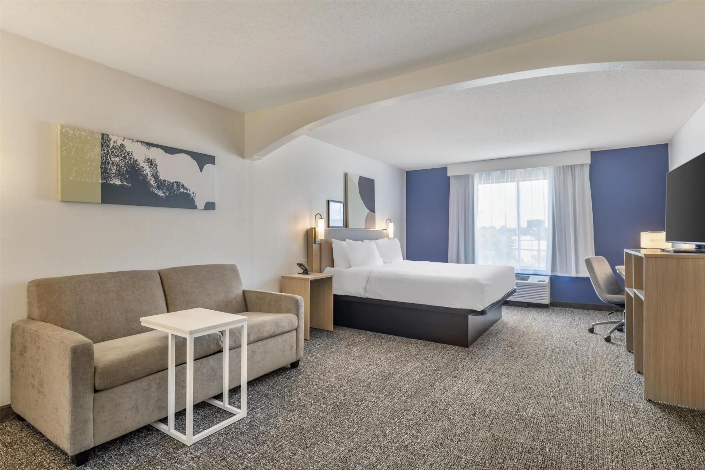 Living room, Bed in Spark by Hilton La Crosse Onalaska