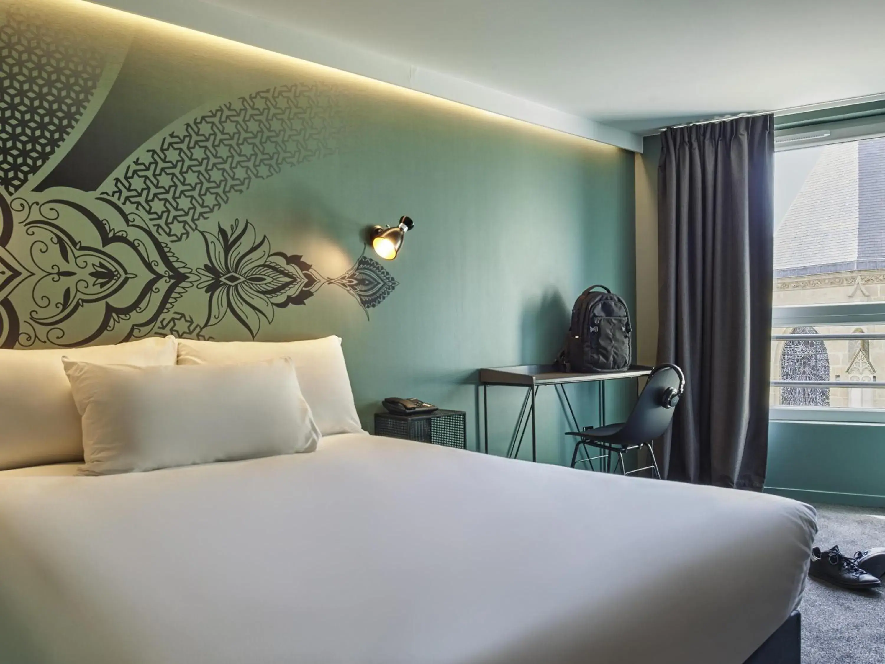 Bedroom, Bed in Ibis Styles Paris Gare de l'Est Magenta Bedroom, Bed in Ibis Styles Paris Gare de l'Est Magenta