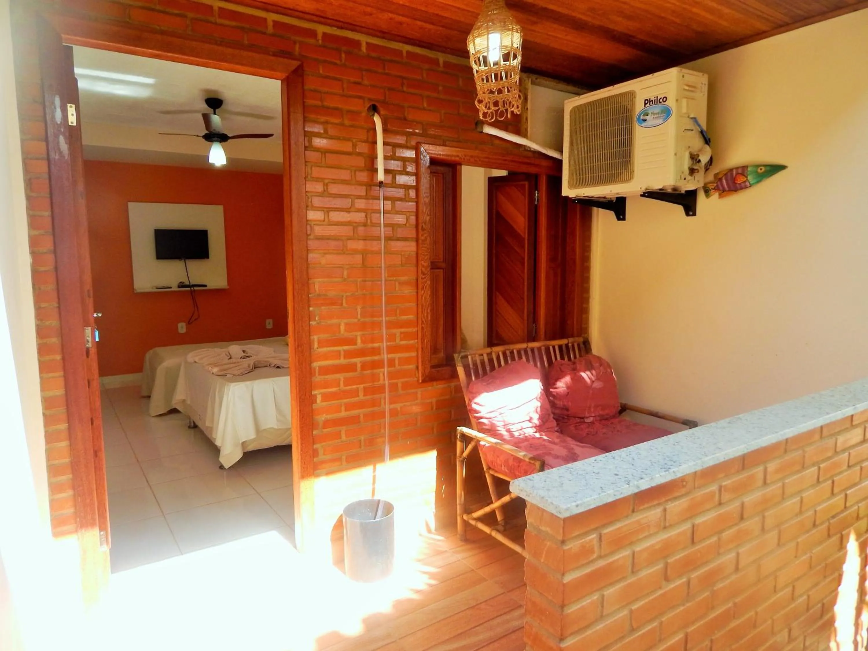 Patio, Bed in Pousada Maresias Guriri