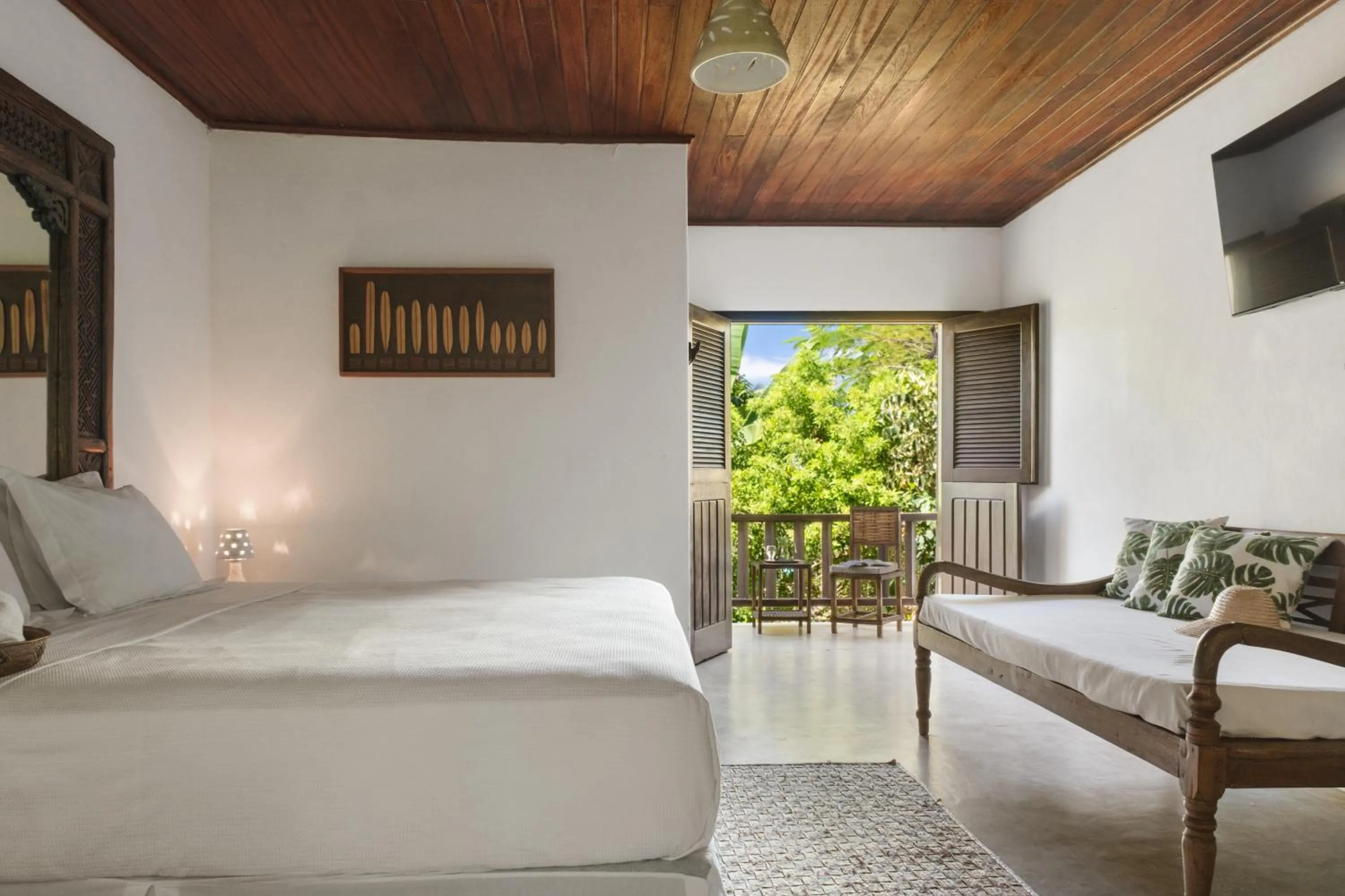 Balcony/Terrace, Bed in Pousada Nativa