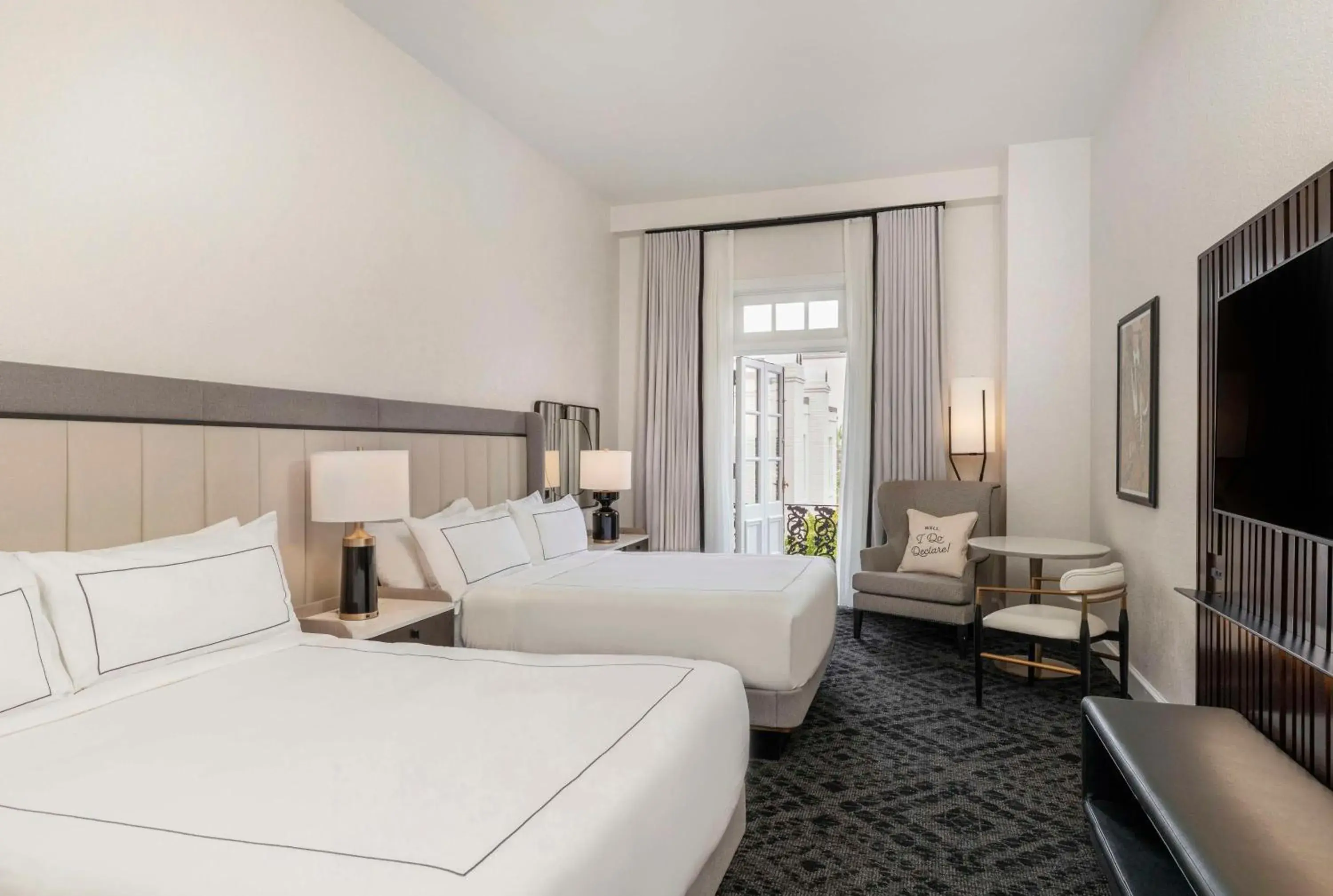 Living room, Bed in Mills House Charleston, Curio Collection by Hilton Living room, Bed in Mills House Charleston, Curio Collection by Hilton