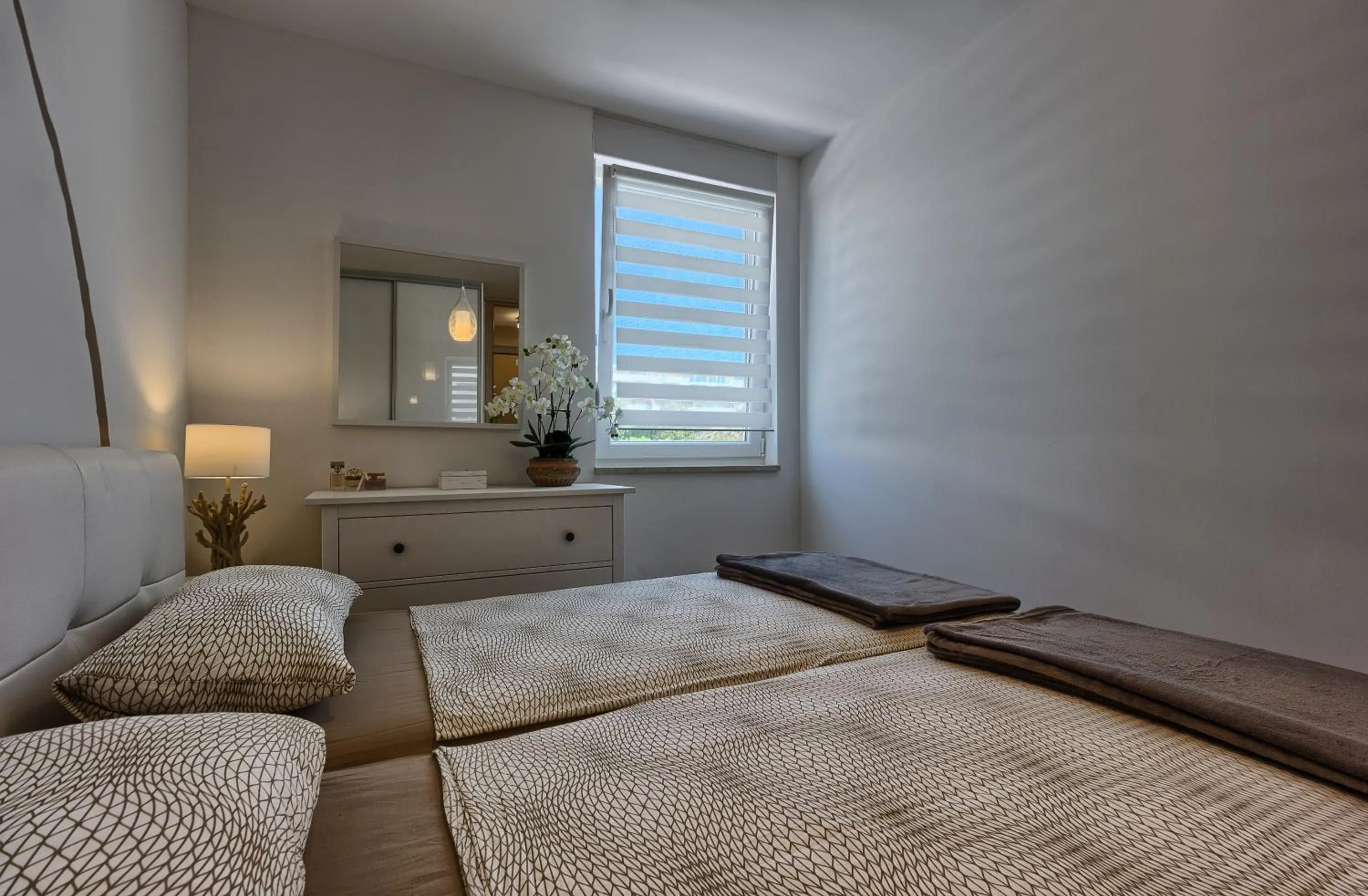Bedroom, Bed in Seaside Apartments, Znjan Beach