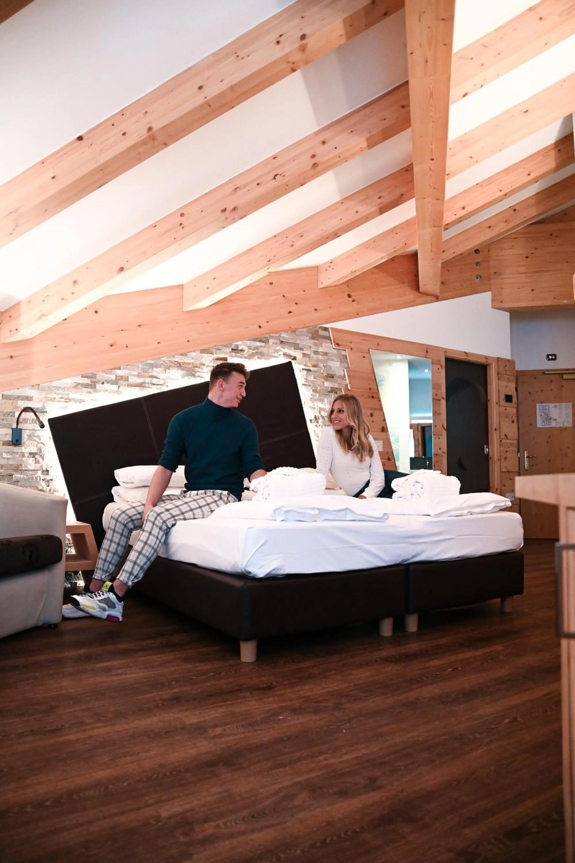 Bed in Wellness Hotel Lupo Bianco