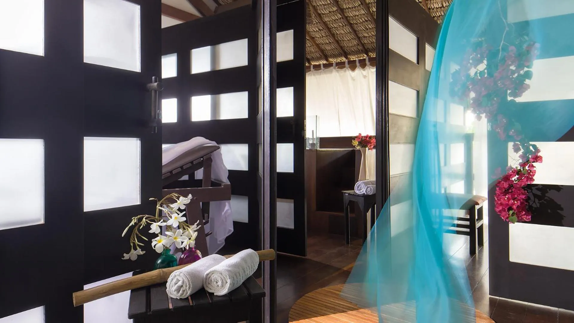 Photo of the whole room, Bed in My Blue Hotel