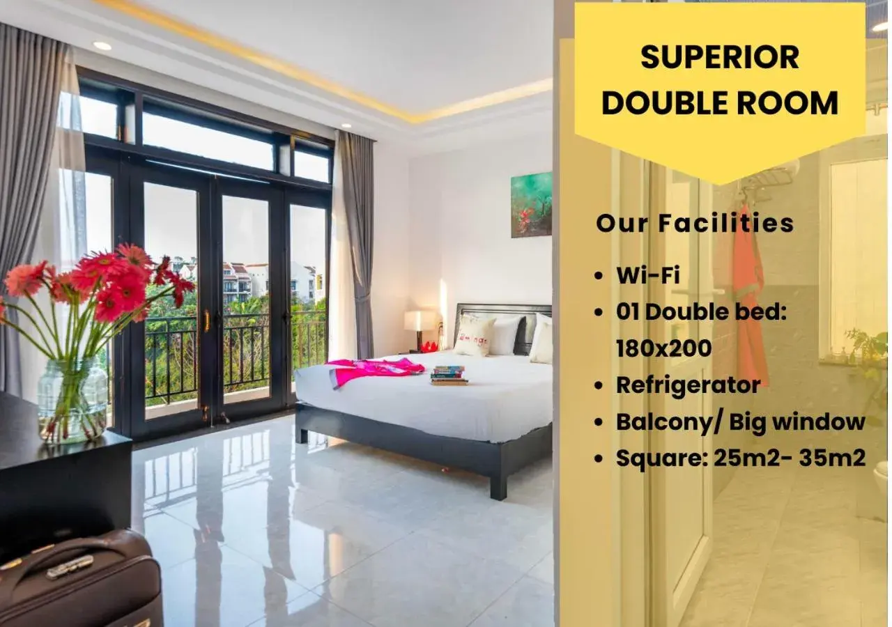 Area and facilities, Bed in Flamingo Villa Homestay - Big Rooms with Balcony - Close to Hoi An Old Town 200m & Temple Bridge - Large Outside Pool for Sun Bathing Area and facilities, Bed in Flamingo Villa Homestay - Big Rooms with Balcony - Close to Hoi An Old Town 200m & Temple Bridge - Large Outside Pool for Sun Bathing