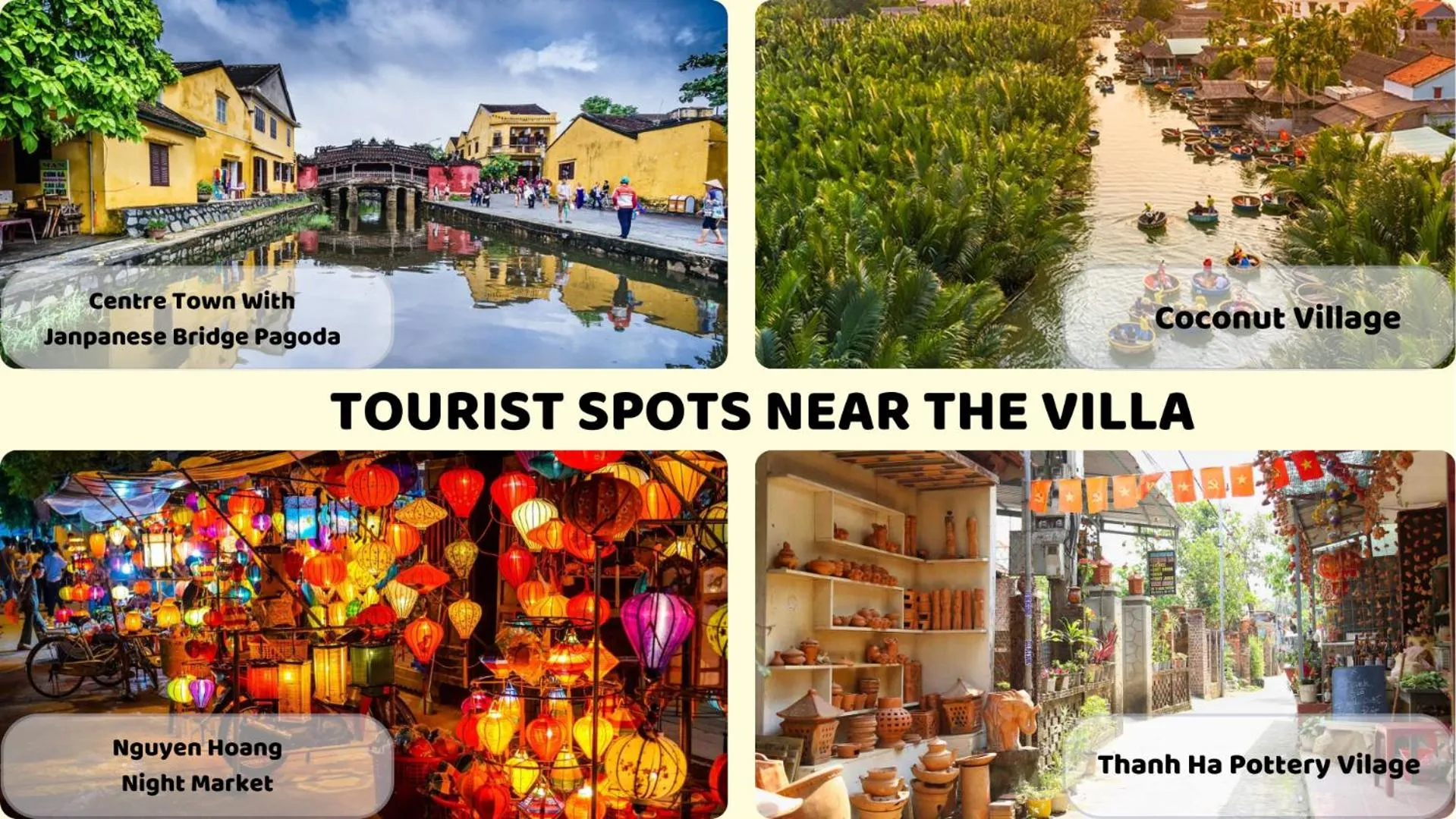 Nearby landmark in Flamingo Villa Homestay - Big Rooms with Balcony - Close to Hoi An Old Town 200m & Temple Bridge - Large Outside Pool for Sun Bathing