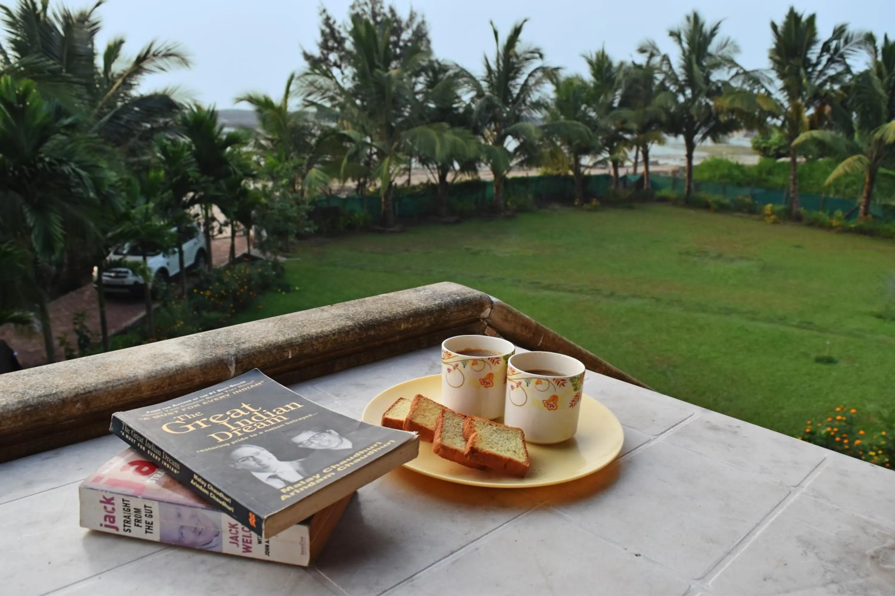 Patio in SaffronStays Salt Rim on the Beach, Korlai