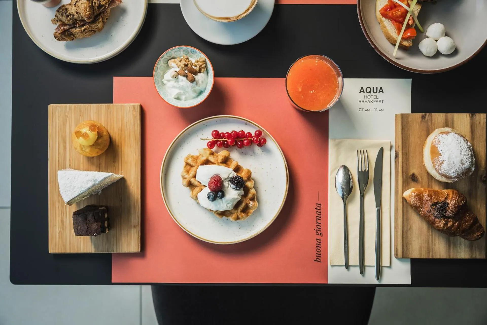 Buffet breakfast in Aqua Hotel