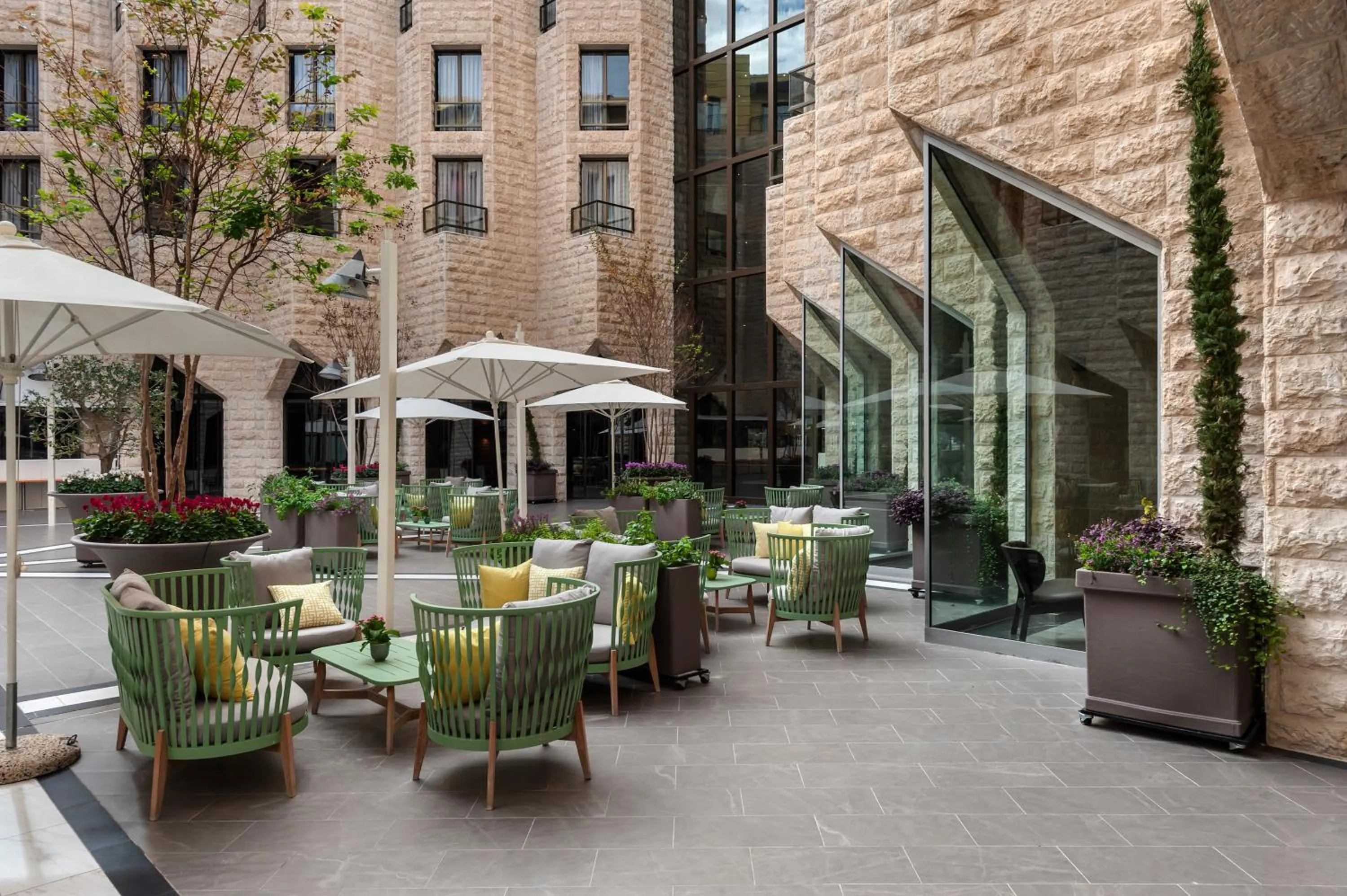 Patio in The Inbal Jerusalem