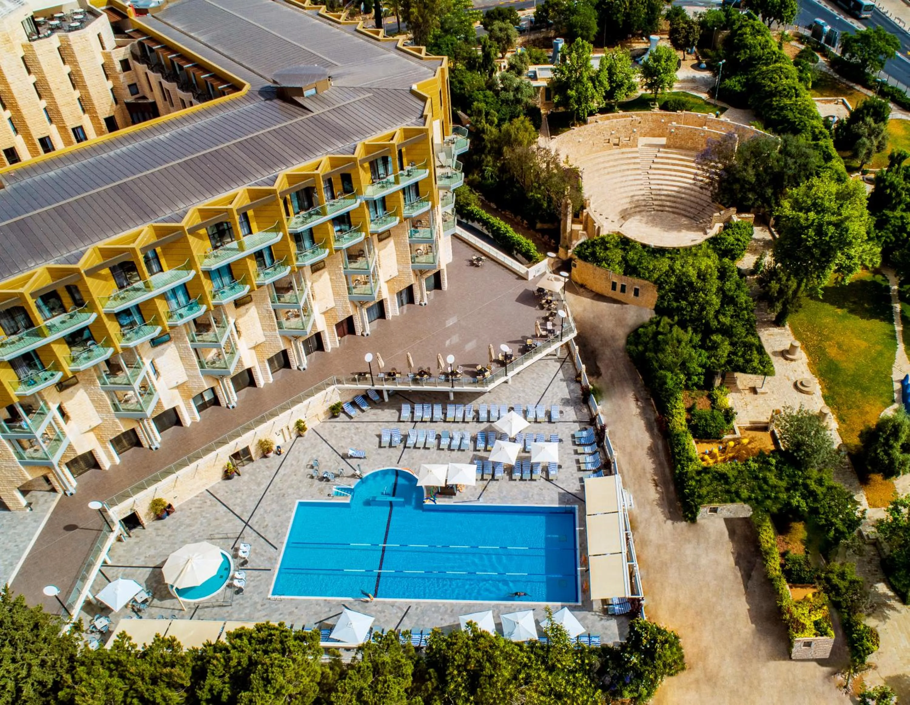 Pool view in The Inbal Jerusalem