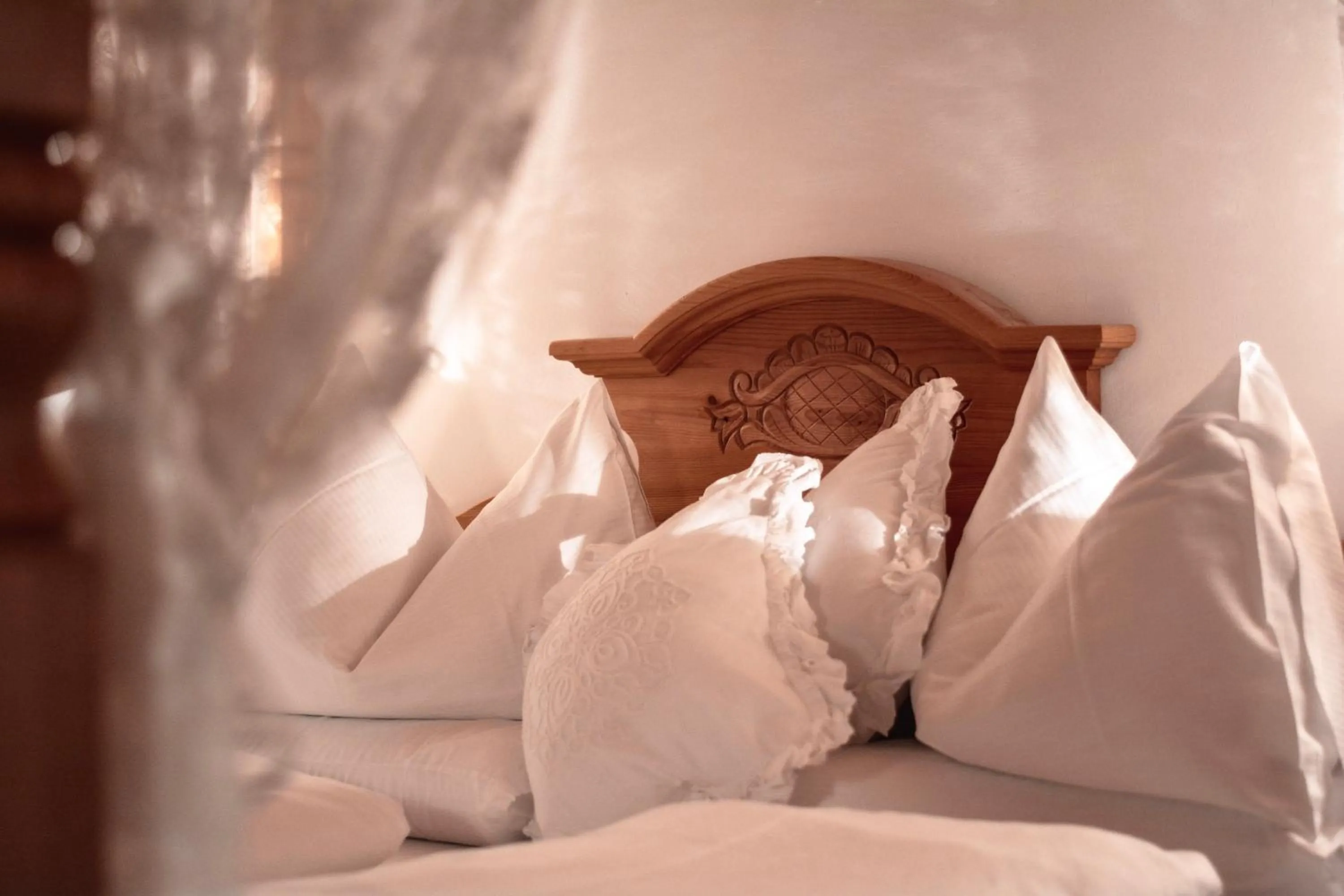 Decorative detail, Bed in Hotel Luna Mondschein