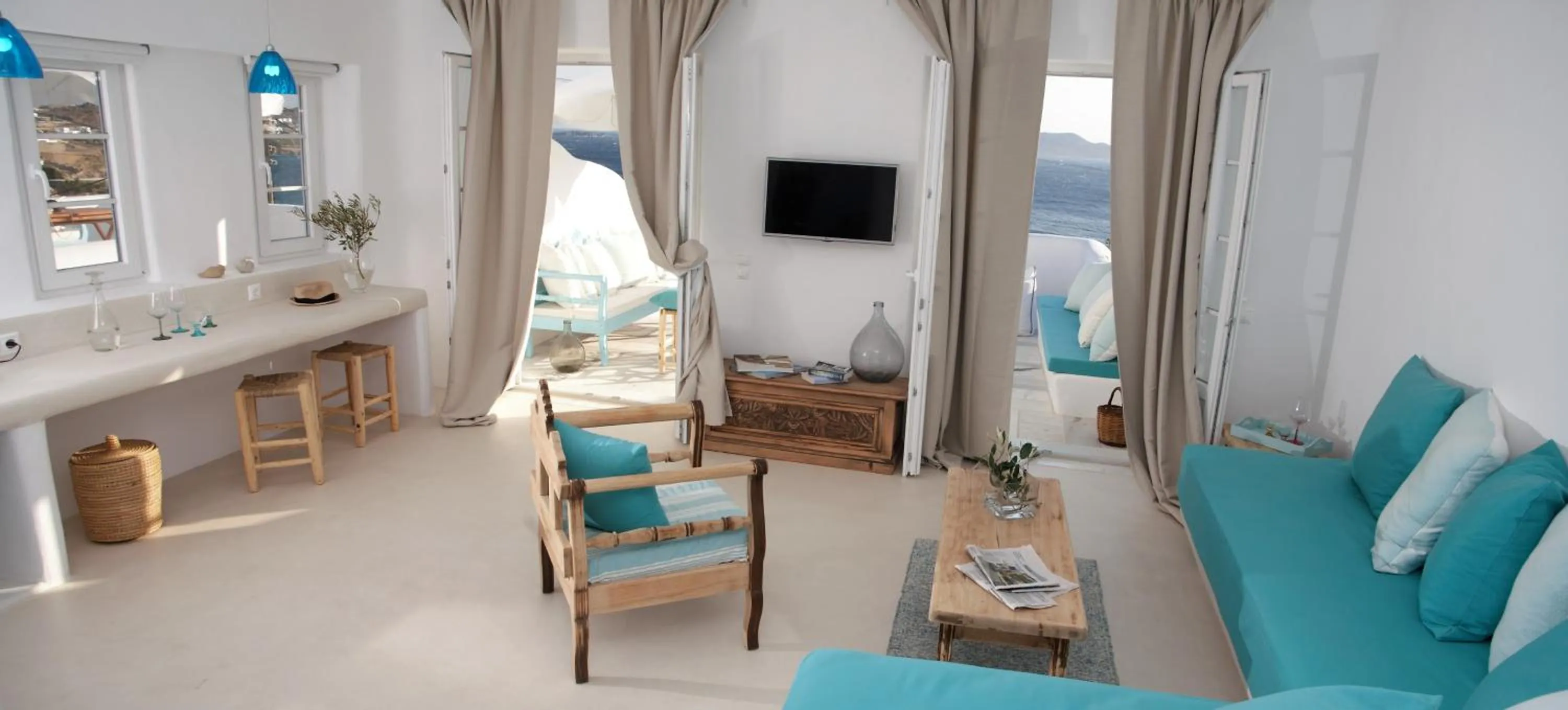 Living room in Mykonos Moussa