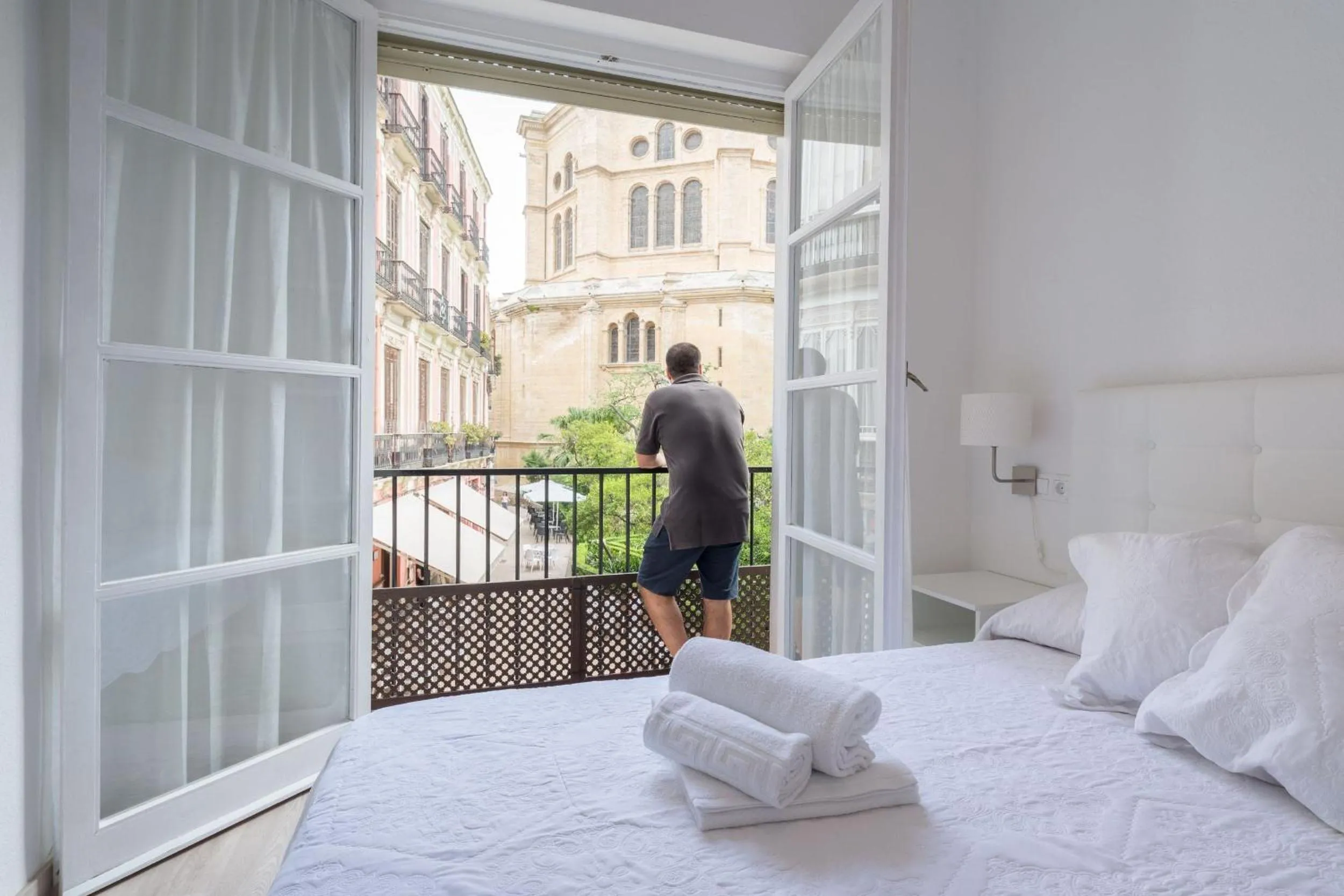 Bed in Cathedral Suites