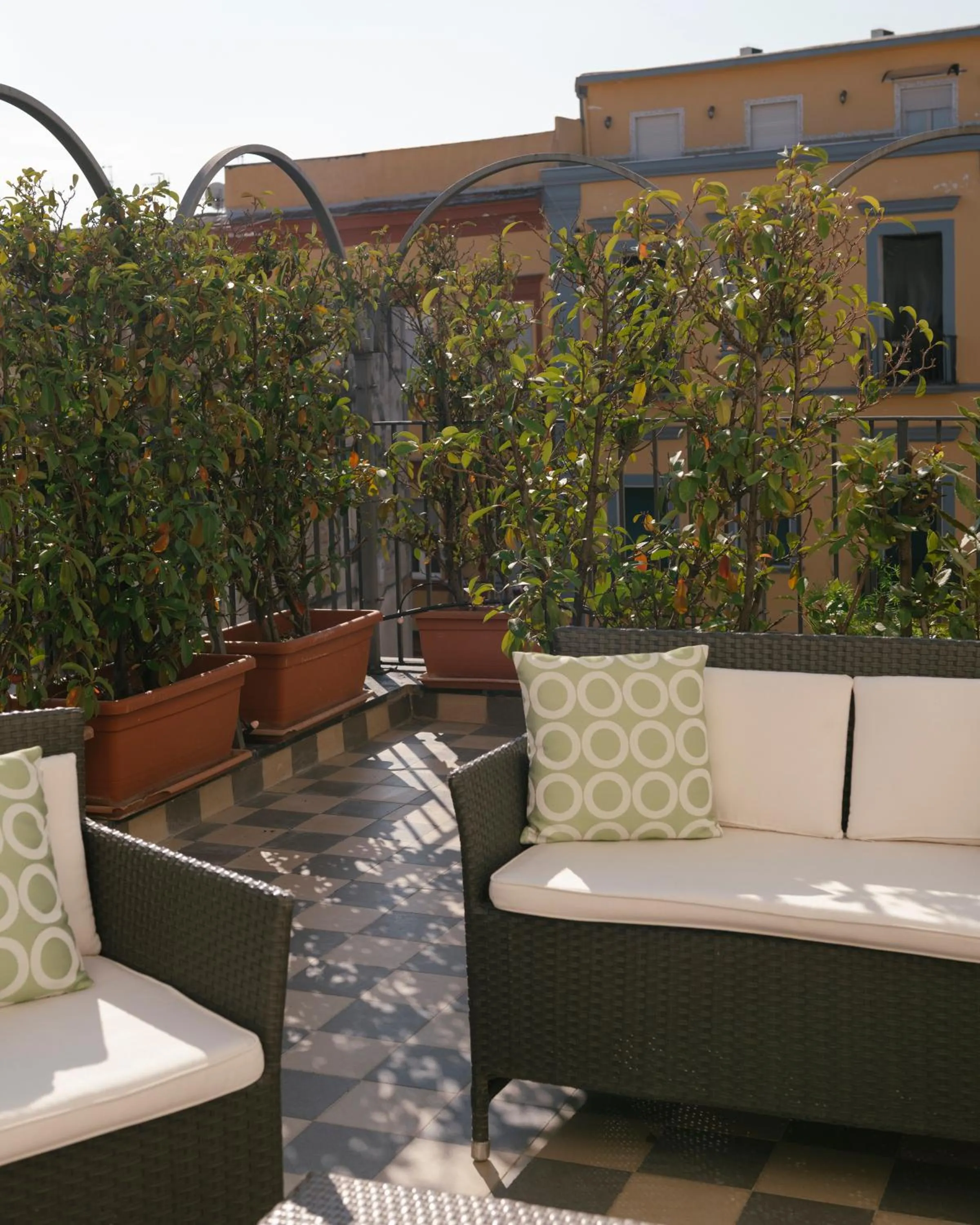 Inner courtyard view in Palazzo Caracciolo Naples