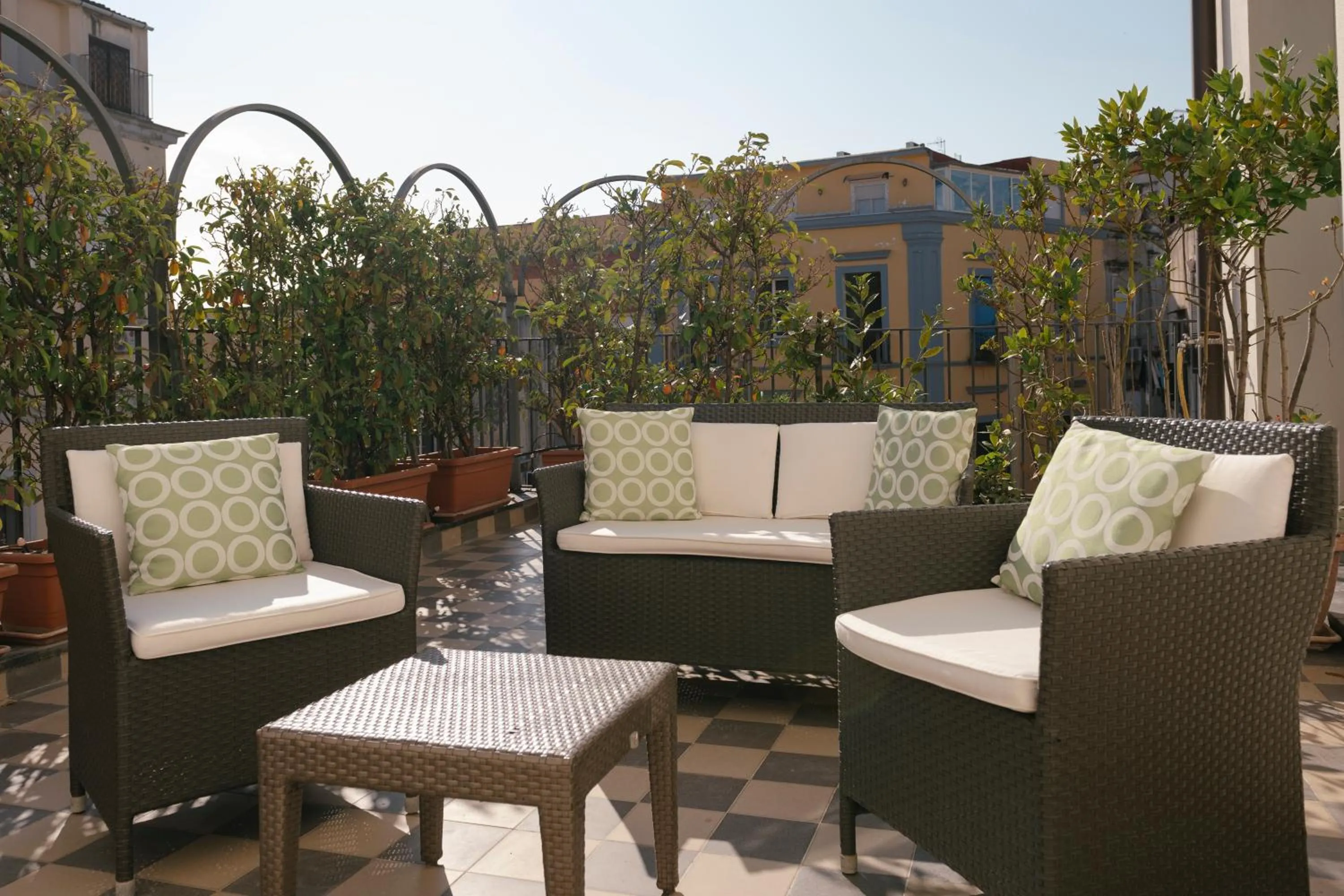 Inner courtyard view in Palazzo Caracciolo Naples