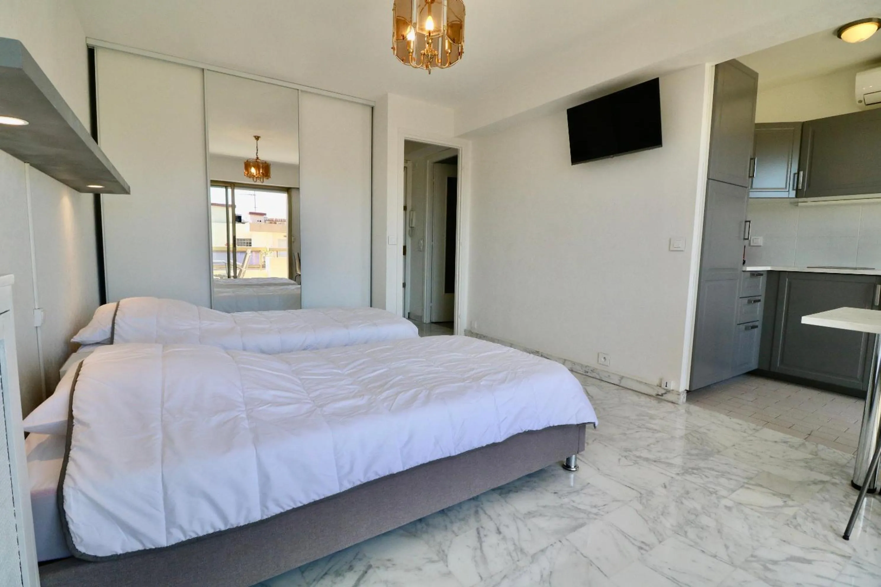 Photo of the whole room, Bed in 2 bedroom & studio Palais Royal 2 mins from Croisette and Carlton